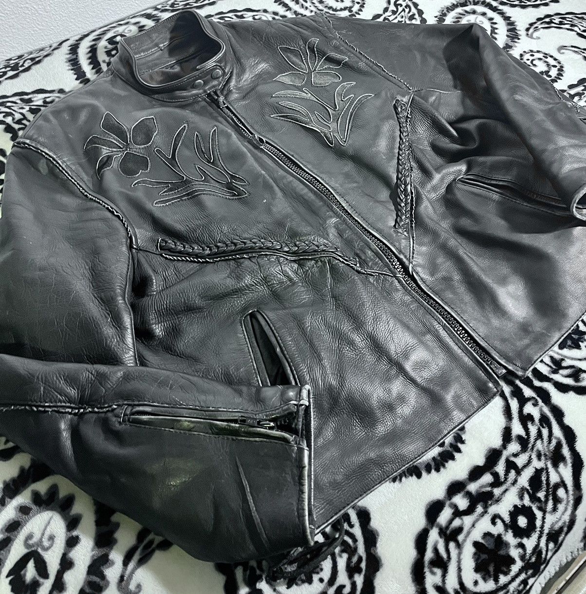 Vintage Floral Motorcycle Jacket Size US M / EU 48-50 / 2 - 2 Thumbnail