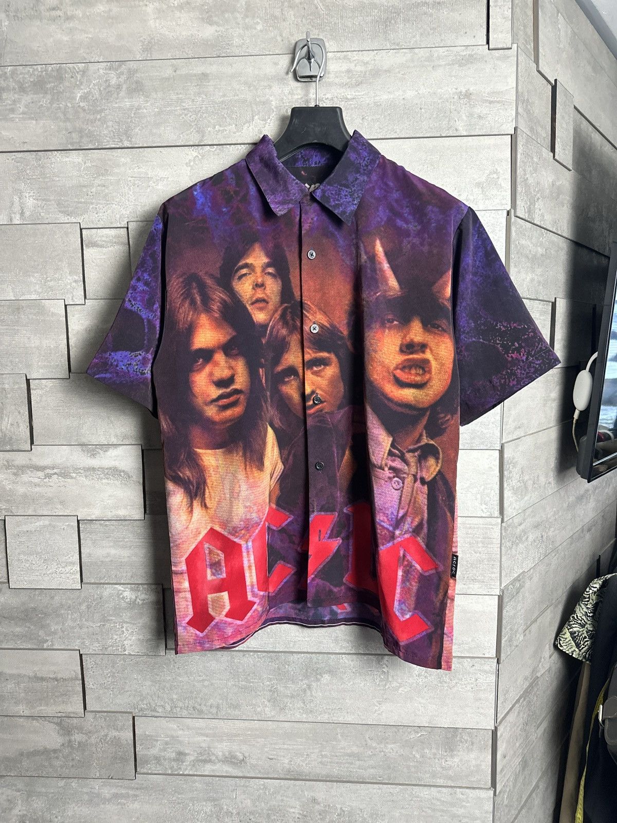 Vintage Vintage AC/DC Button-Up Shirt 90s Songle Stich Size US M / EU 48-50 / 2 - 1 Thumbnail