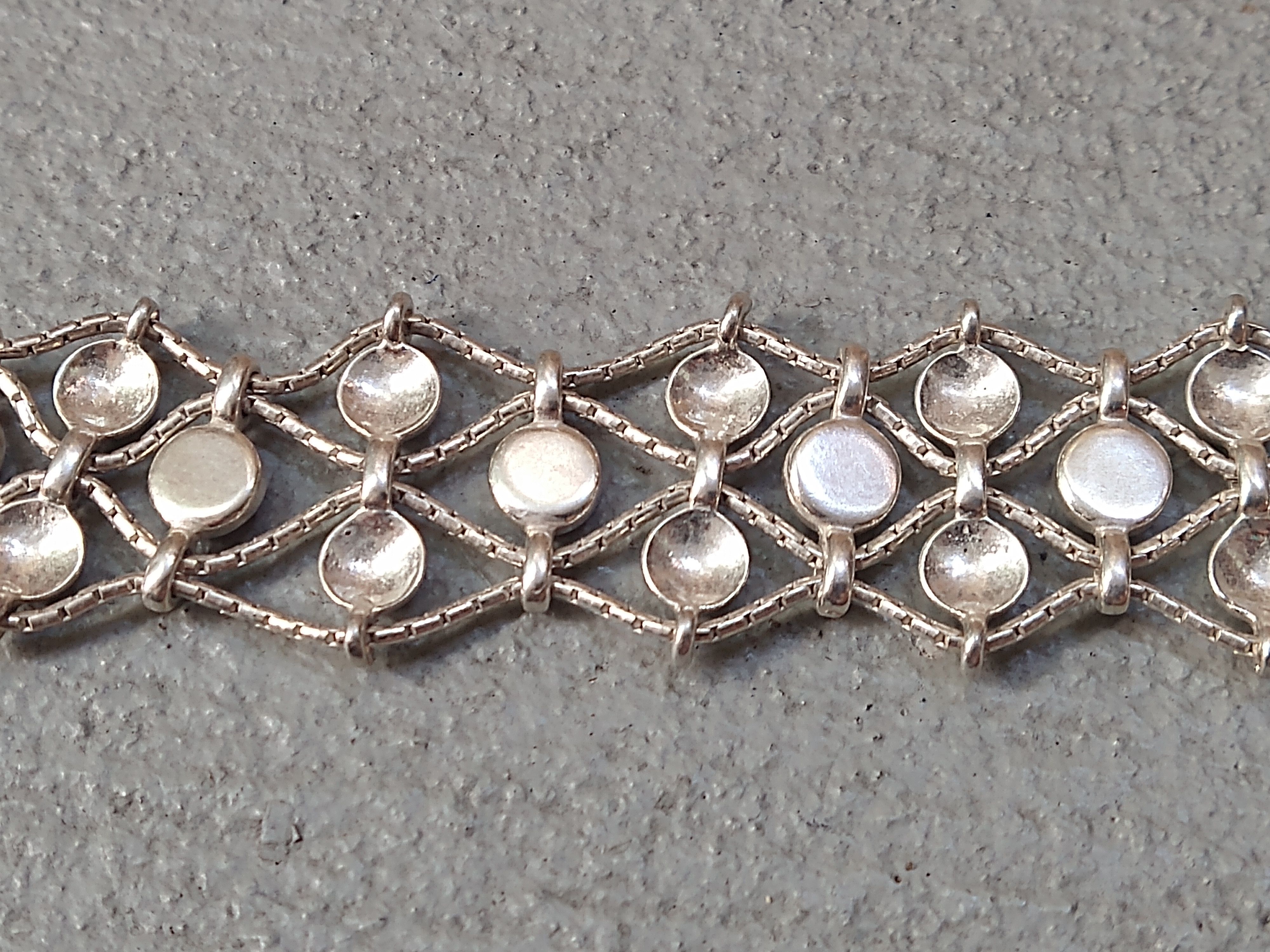 Jewelry × Vintage Vintage Sterling Silver Bracelet Pink Glass Chain Italy Y2K Size ONE SIZE - 4 Thumbnail