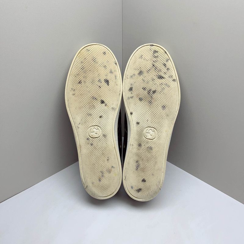 Gucci Gucci Black Leather Bee Embroidered Slip-On Sneakers -2508 Size US 9.5 / EU 42-43 - 4 Thumbnail