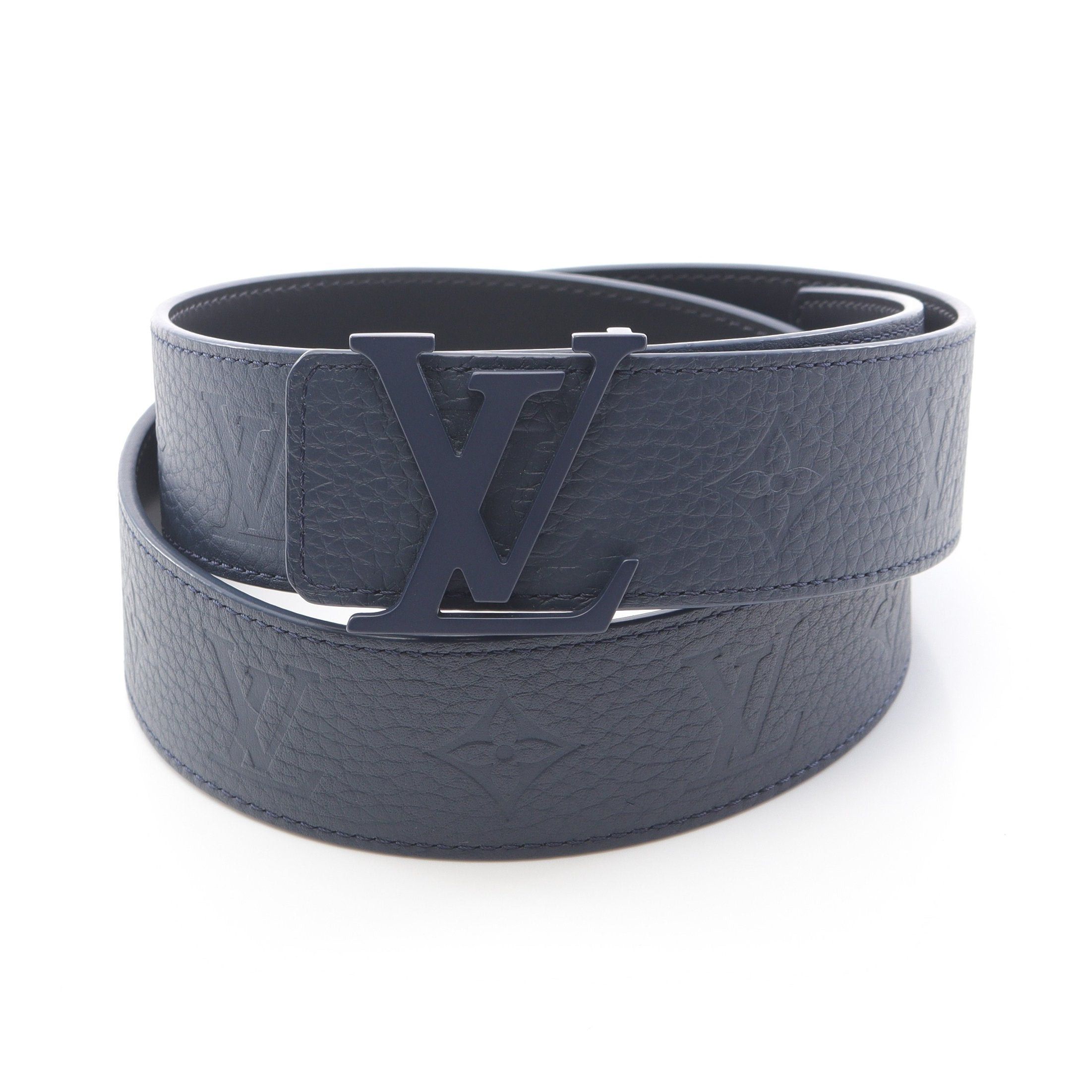 Louis Vuitton Louis Vuitton Ceinture Lv Marine Belt Leather Dark Navy Reversible Size ONE SIZE - 1 Thumbnail