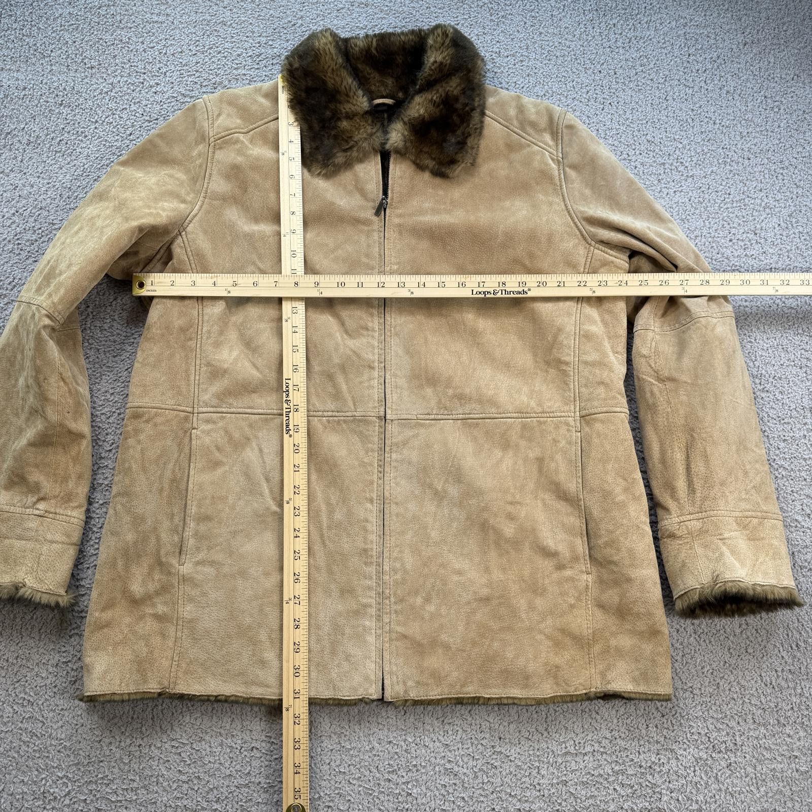 Other Vintage EMC Suede Leather Jacket Faux Shearling Womens 2X Size XXL / US 16-18 / IT 52-54 - 3 Thumbnail