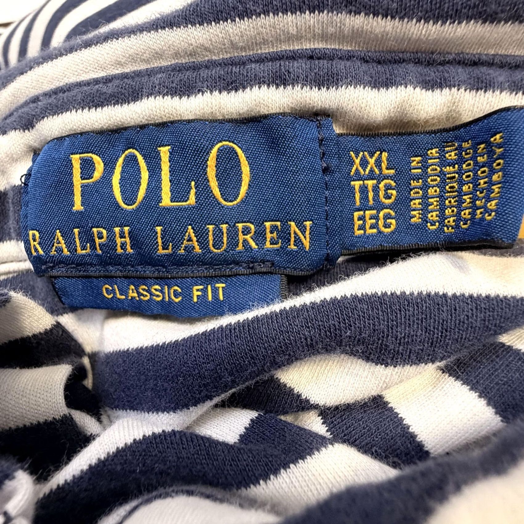 Polo Ralph Lauren Polo Ralph Lauren Polo Shirt Mens 2XL Blue White Striped Classic Fit Cotton Shirt Polo Mens 2XL Blue White Striped Cotton Jersey Polo Shirt Size US XXL / EU 58 / 5 - 2 Thumbnail