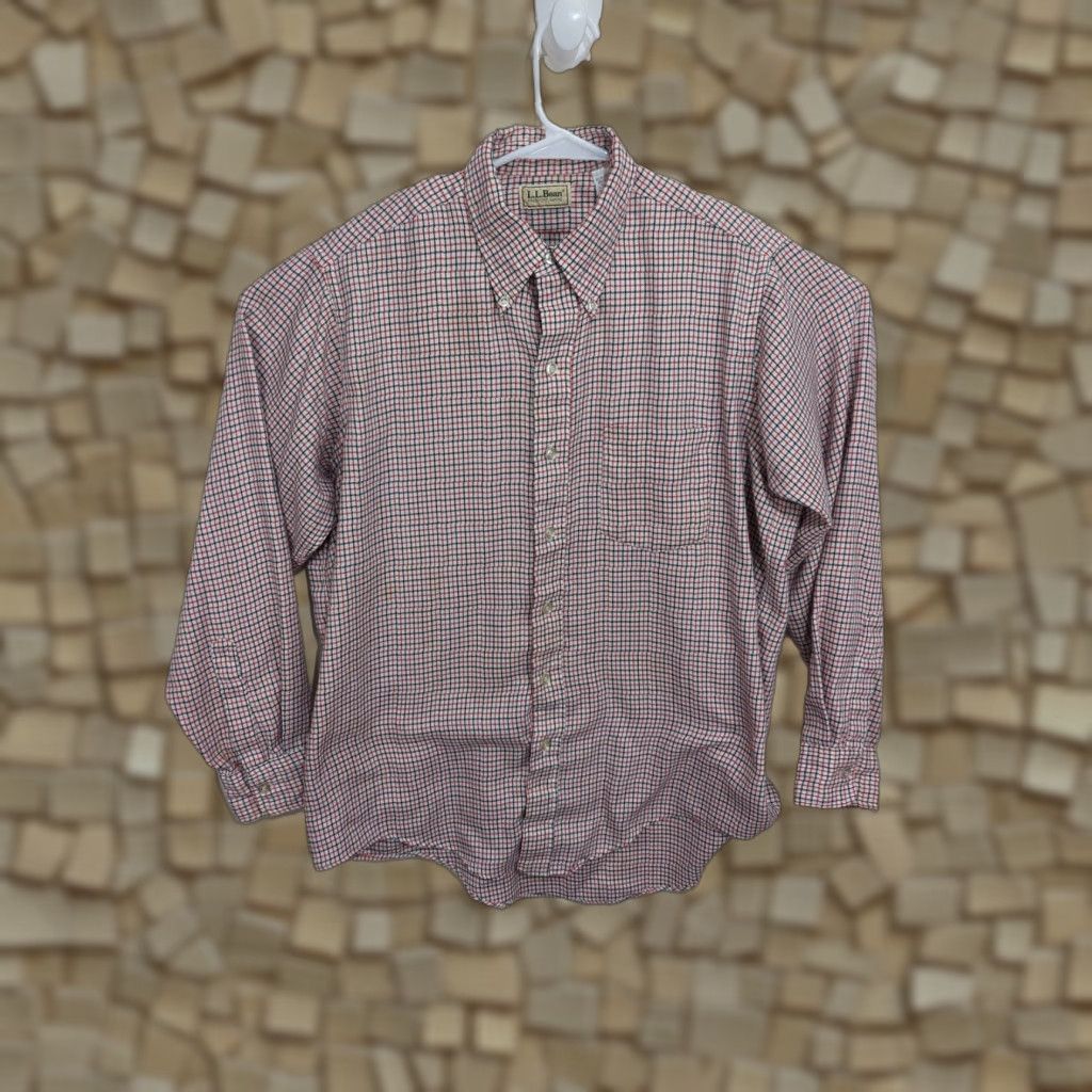 Vintage VINTAGE LL Bean Mens Long Sleeve Button Shirt Plaid Red White 90s Classic Outdoor Casual Button-Down Shirt Size US L / EU 52-54 / 3 - 1 Thumbnail