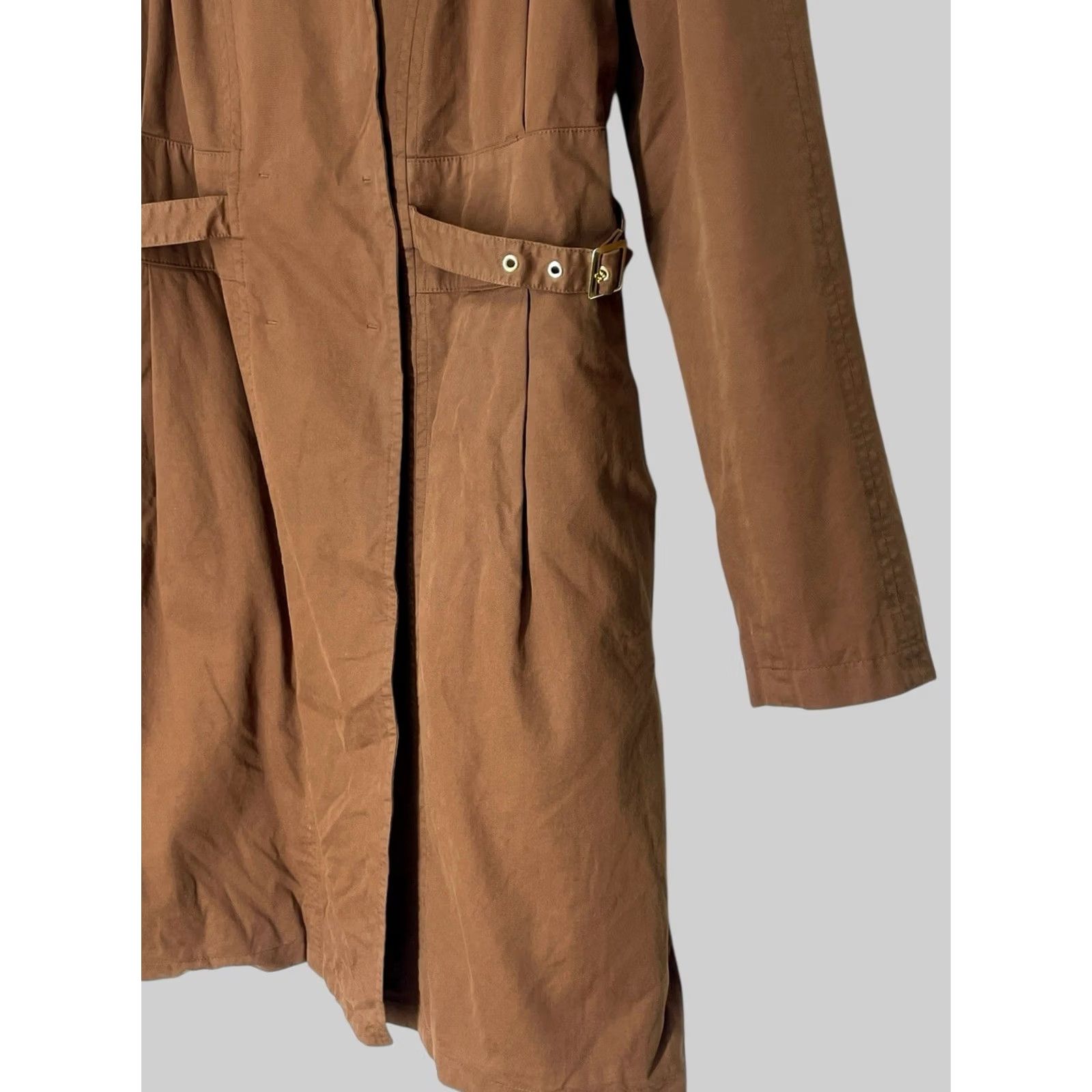 Vintage Chloé Coat Trench Mid Length Size US 6 Women's Brown Cotton Snap Casual Fall Spring Summer Italy Size M / US 6-8 / IT 42-44 - 6 Thumbnail