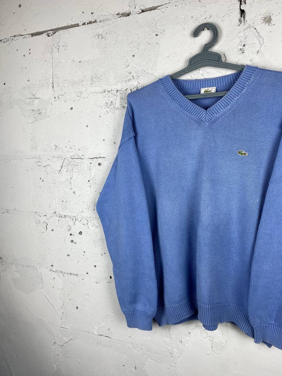 Lacoste × Vintage Vintage Lacoste Sky Blye embroidery logo sweater knit Size US XL / EU 56 / 4 - 1 Thumbnail