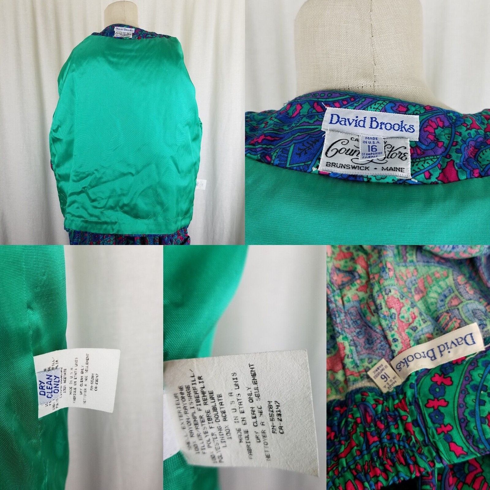 Vintage David Brooks Country Store Paisley Quilted Jacket Skirt Suit Size XXL / US 16-18 / IT 52-54 - 6 Thumbnail