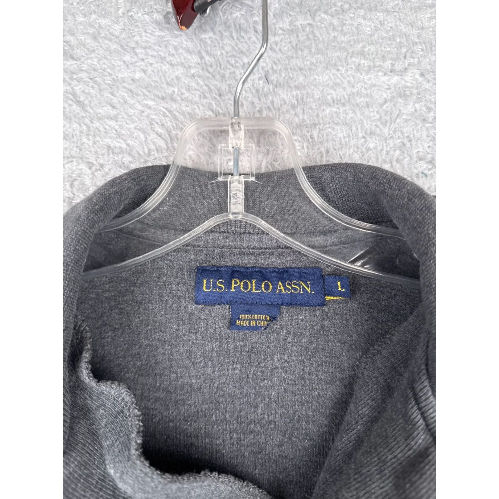 Vintage US Polo Assn Sweater Men L Gray 1/4 Zip Mock Neck 100% Cotton Knit Pullover Regular Size L Mens Size US L / EU 52-54 / 3 - 7 Thumbnail