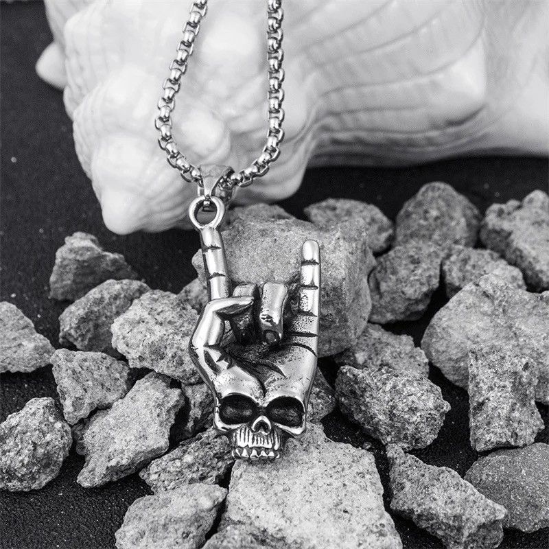Handmade Rock Love You Metal Gesture Pendant Necklace Size ONE SIZE - 3 Thumbnail