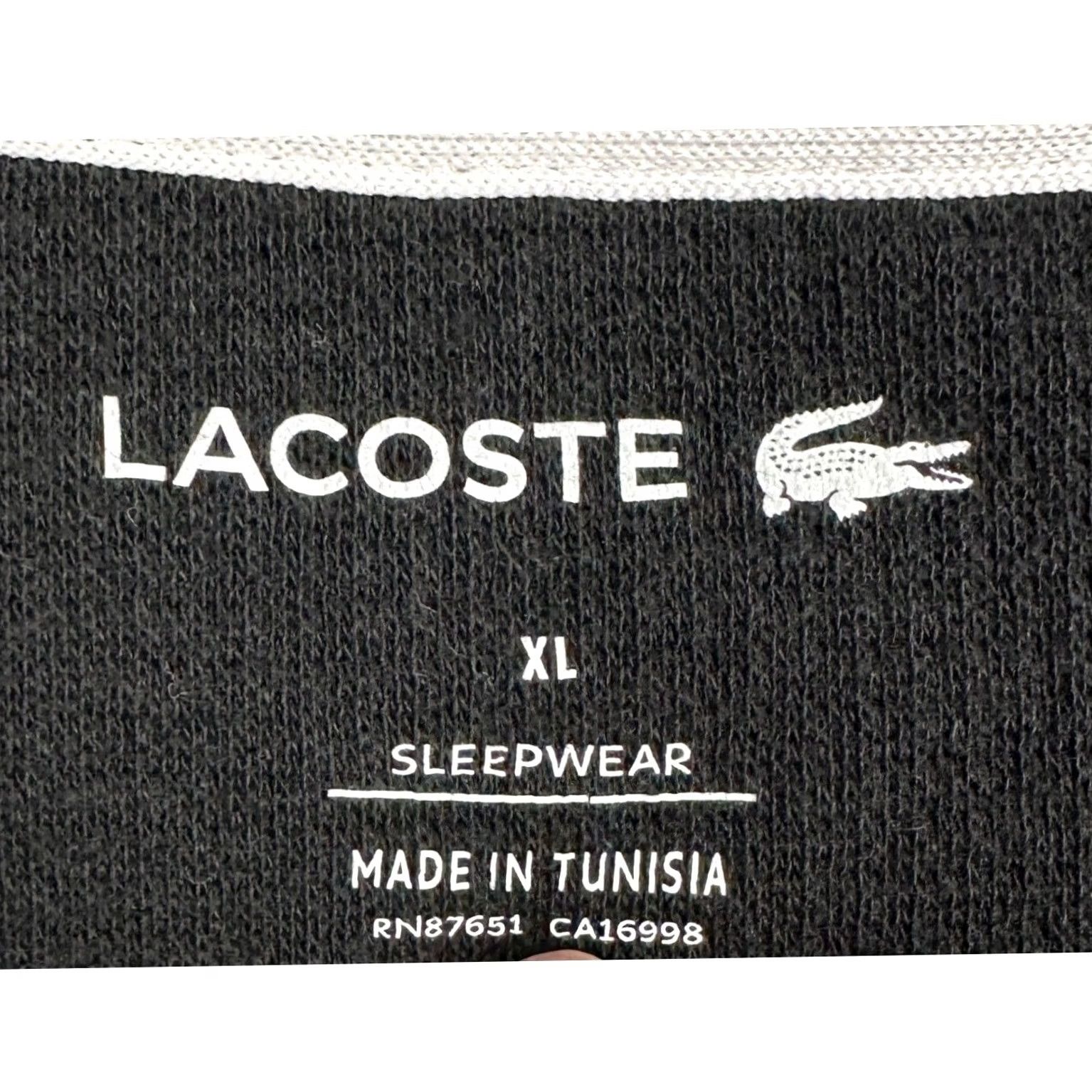Lacoste Lacoste Shirt Mens XL Black Thermal Sleepwear Top Logo Long Sleeve Knit Size US XL / EU 56 / 4 - 4 Thumbnail