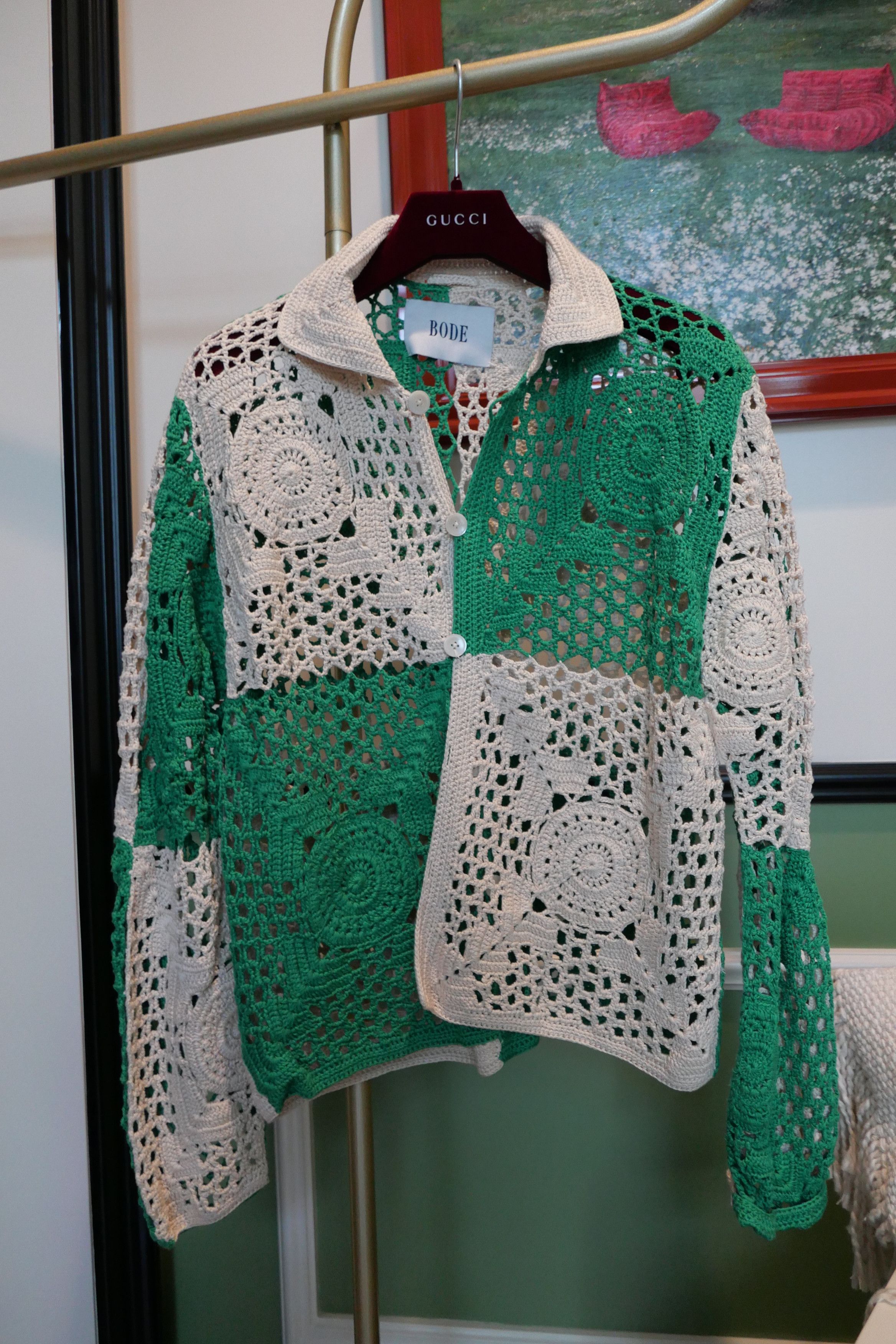 Bode BODE DUOTONE CROCHET OVERSHIRT | Grailed