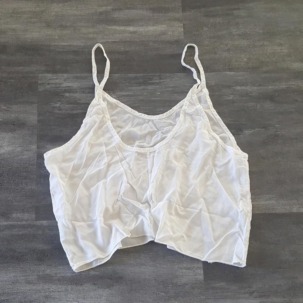 Designer White Classic Melville Cropped Blouse Size ONE SIZE - 2 Thumbnail