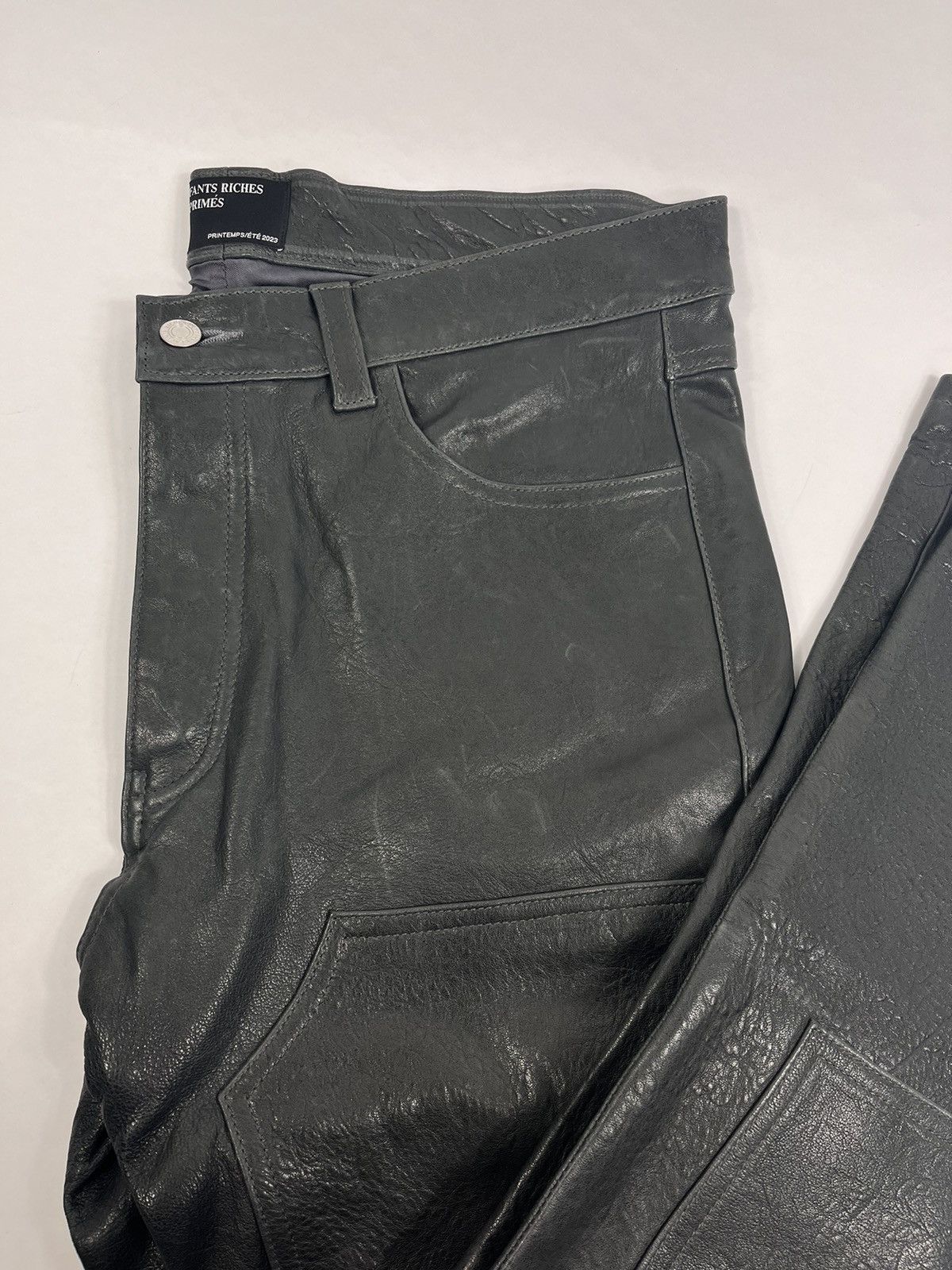 Enfants Riches Deprimes SOFT LEATHER SLIM FIT PANELLED TROUSERS Size US 34 / EU 50 - 4 Thumbnail
