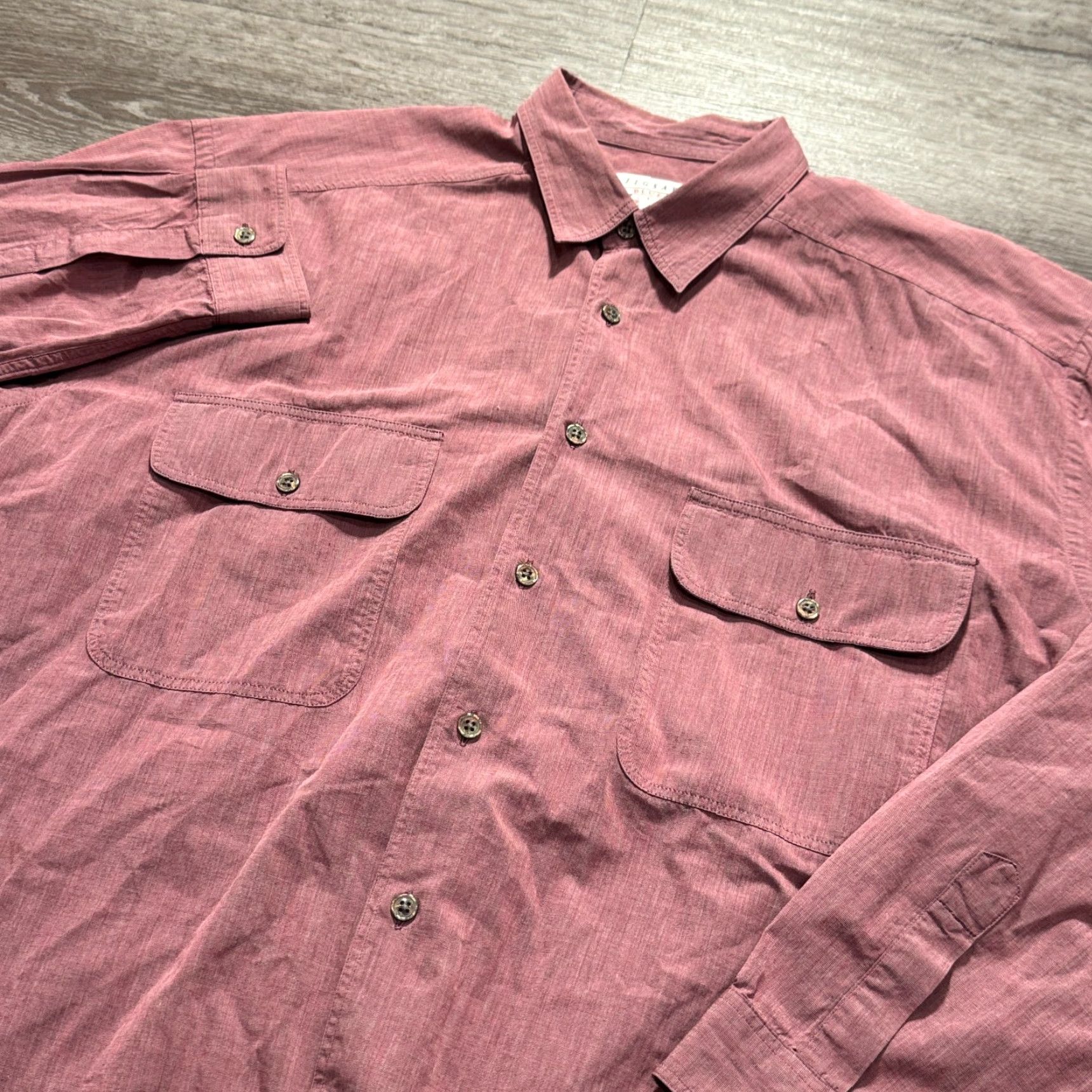 Jigsaw Jigsaw Shirt Mens L Pink Long Sleeve Button-Up England Double Pocket Size US L / EU 52-54 / 3 - 2 Thumbnail