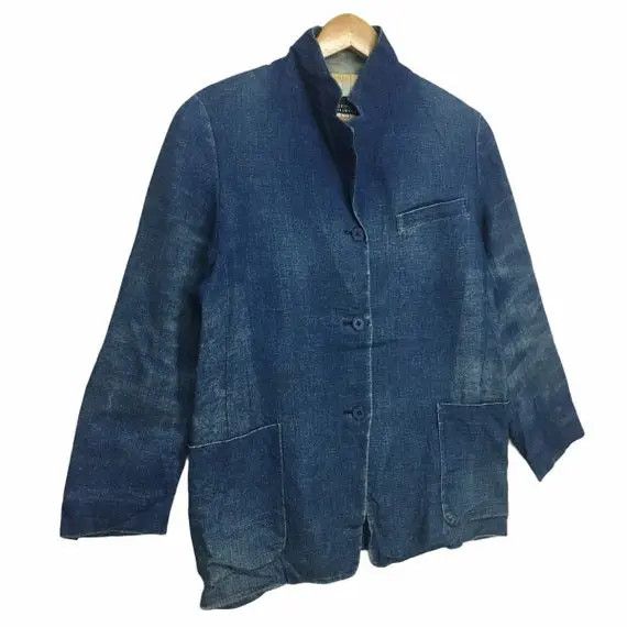 yoshie inaba Vtg L’EQUIPE YOSHIE INABA Japanese Denim Boro Jeans Jacket Size M / US 6-8 / IT 42-44 - 3 Thumbnail