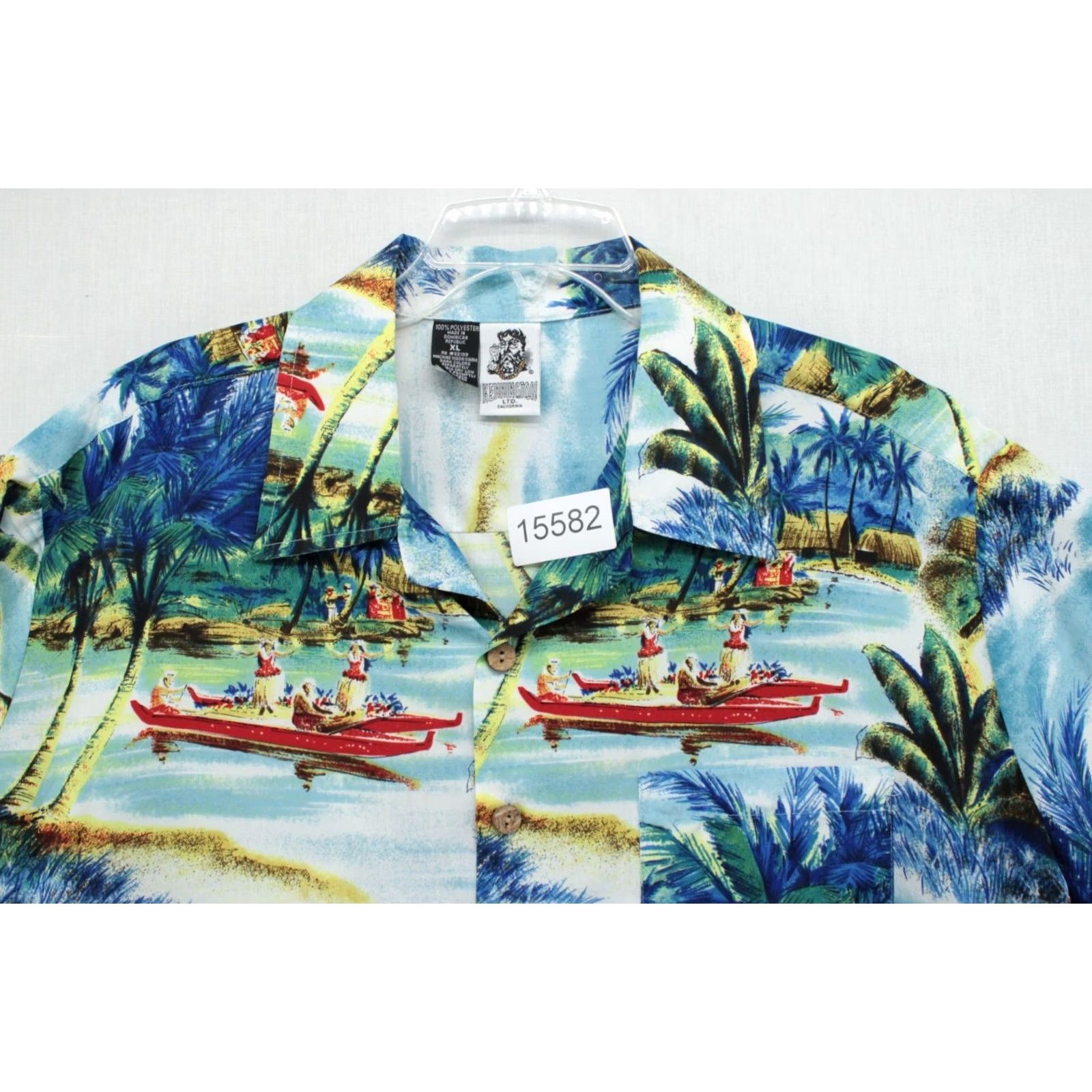 Vintage VTG Kennington Hawaiian Shirt Mens XL Blue Short Sleeve All Over Print Vacation Shirt Size US XL / EU 56 / 4 - 8 Thumbnail