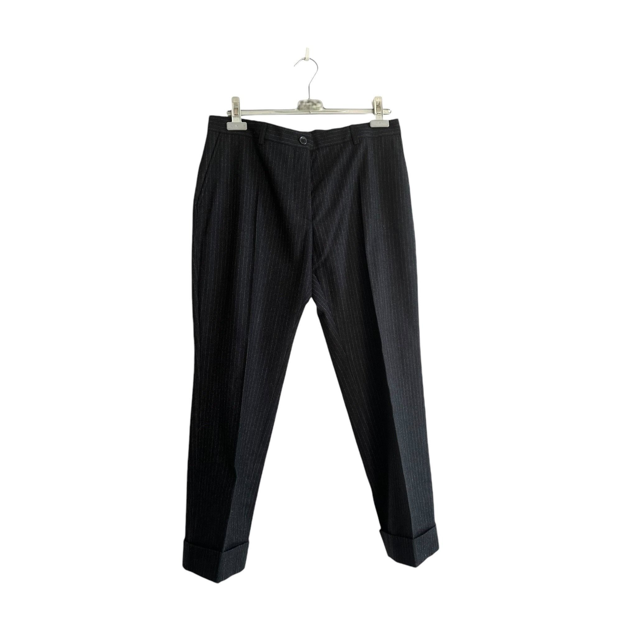 Dries Van Noten Dries Van Noten Pintriped wool/cashmere straight-leg cropped Size 30" / US 8 / IT 44 - 1 Thumbnail