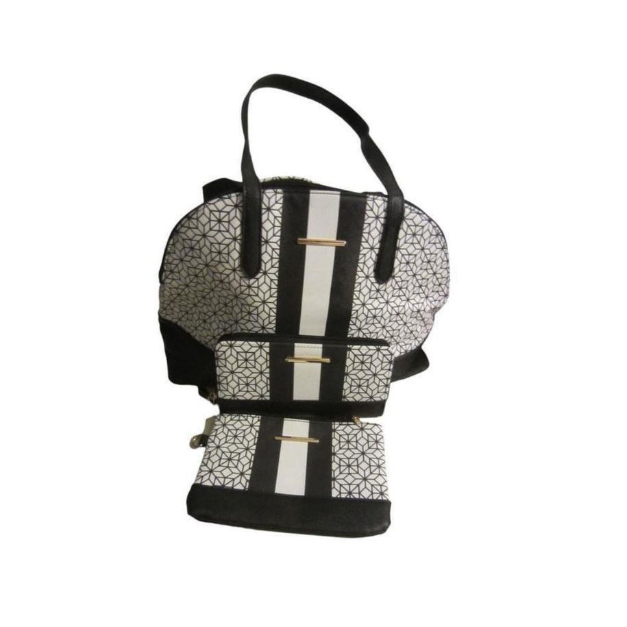 Other Modern Geometric Time and Tru Black White Satchel Bag Set Size ONE SIZE - 4 Thumbnail