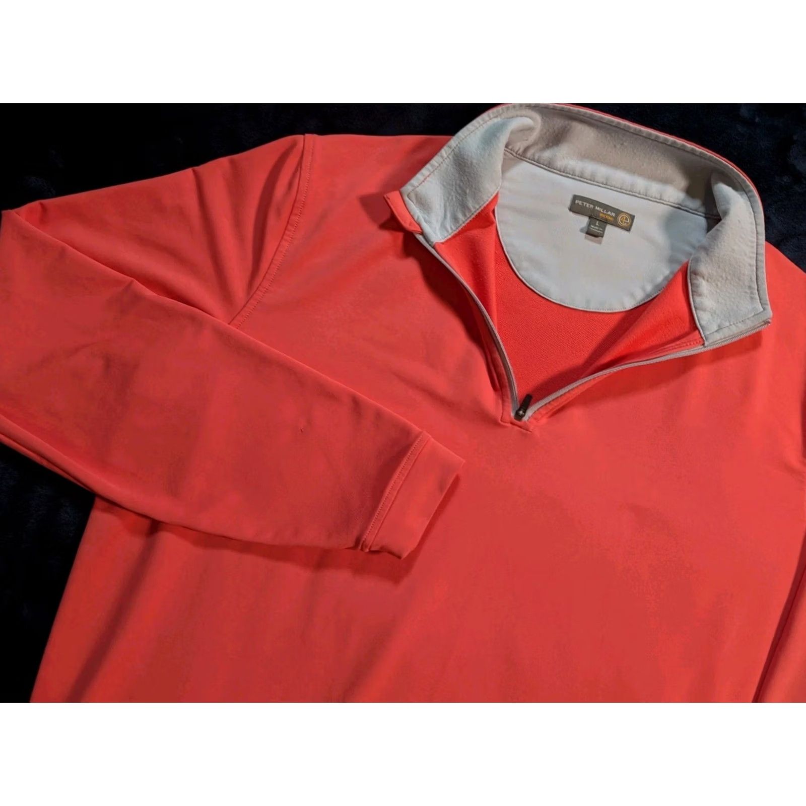 Peter Millar Peter Millar Sweater Mens Large Pink Golf Performance 1/4 Zip Mock Neck Long Sleeve Knit Logo Pullover- Casual, Travel, 60s? Size US L / EU 52-54 / 3 - 2 Thumbnail