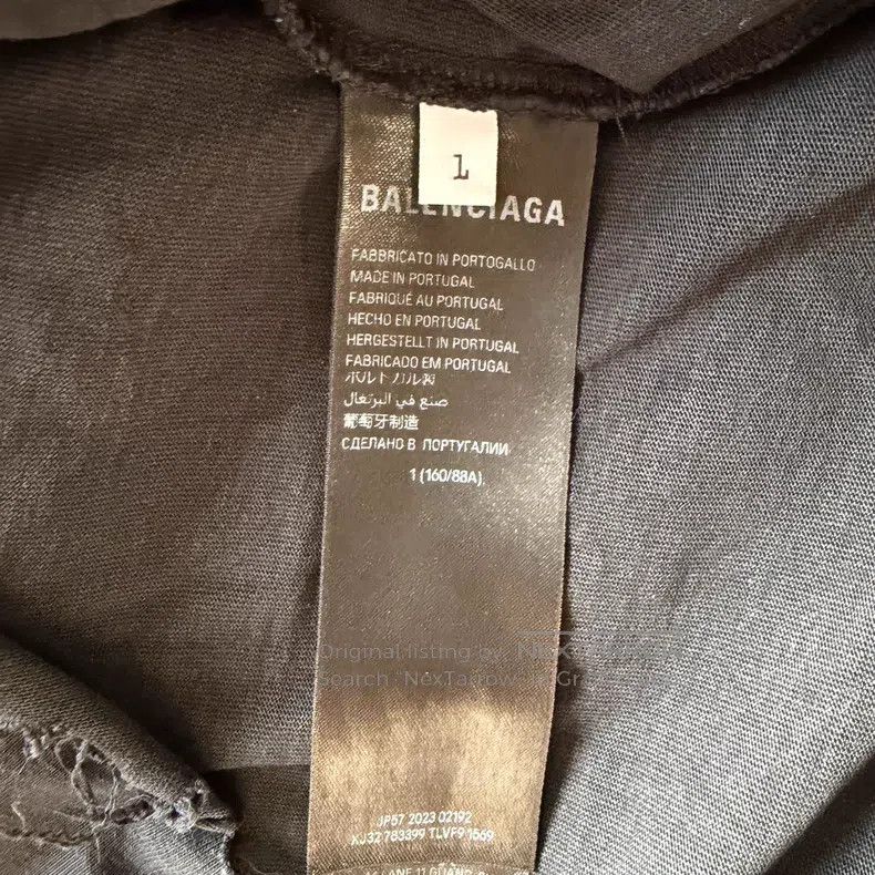 Balenciaga Balenciaga Black Distressed Hem Short Sleeve T-Shirt Size US S / EU 44-46 / 1 - 4 Thumbnail