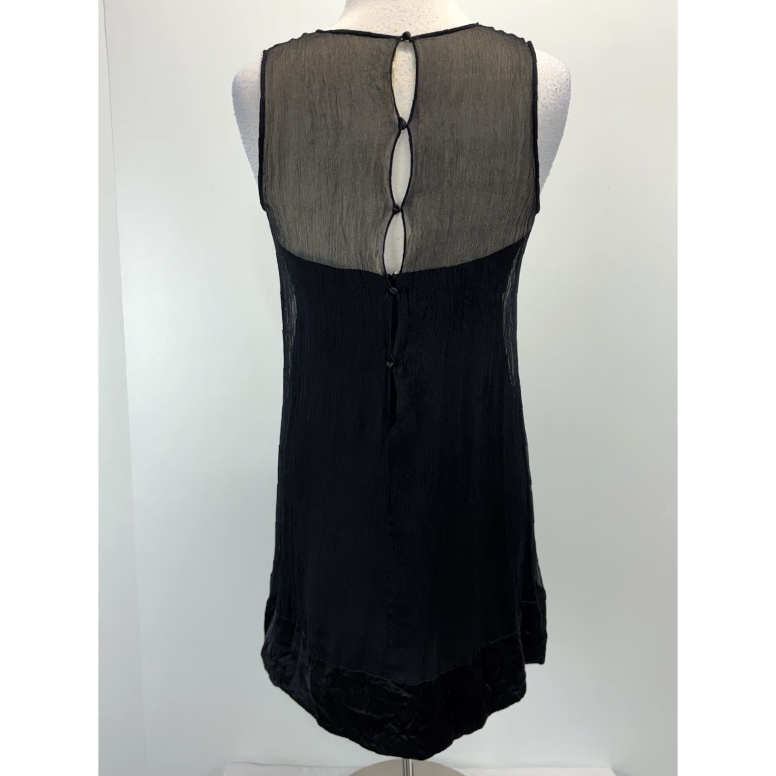 Rebecca Taylor Rebecca Taylor 100% Silk Shift Mini Dress Womens 8 Black Lined Whimsigoth Cocktail Designer Dress Size M / US 6-8 / IT 42-44 - 3 Thumbnail
