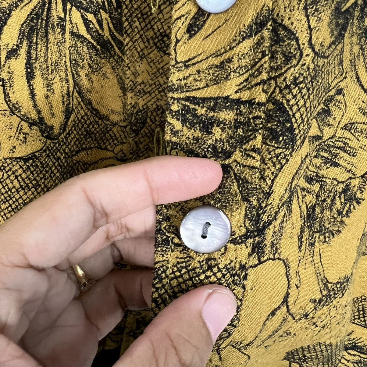 Japanese Brand Vintage Art Florals Print Wool Silk Button Jacket #4115-C187 Size M / US 6-8 / IT 42-44 - 10 Thumbnail