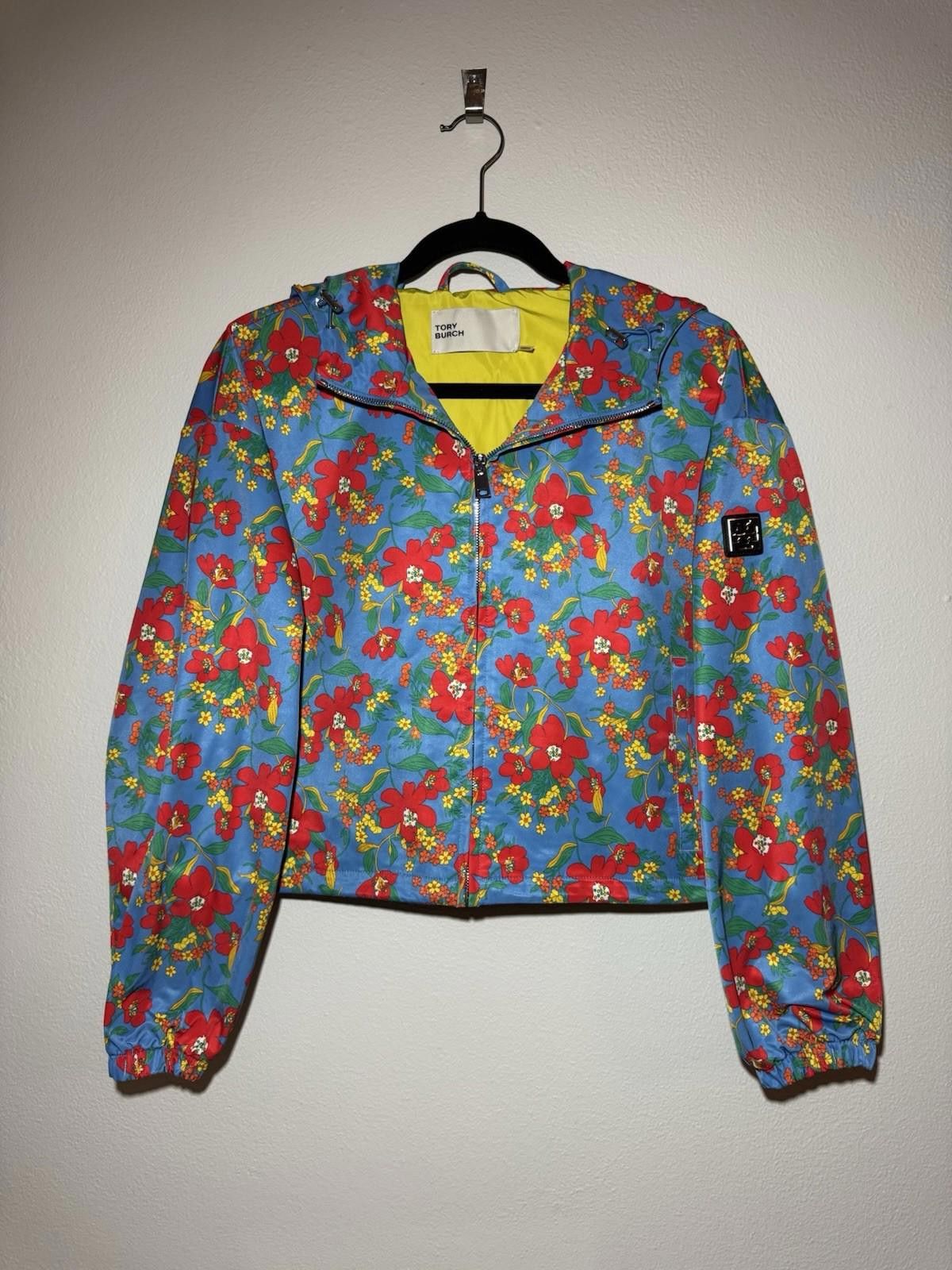Tory Burch Tory Burch Floral Lined Hooded Jacket Zip Up Small / Medium Size S / US 4 / IT 40 - 4 Thumbnail