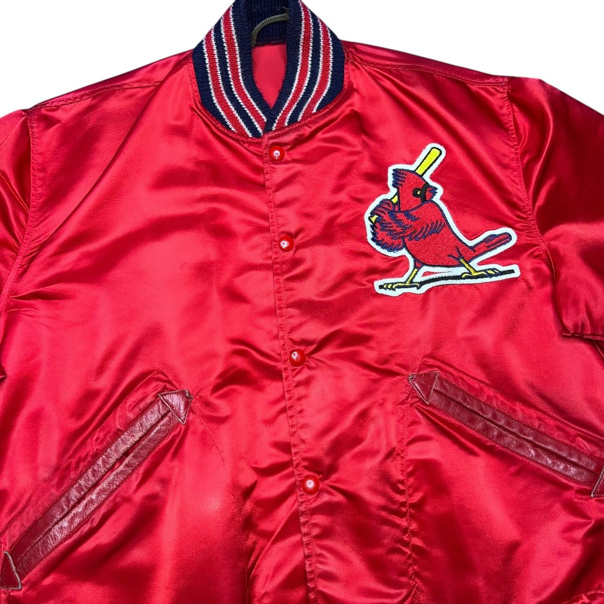 MLB Vtg 1960s MLB St. Louis Cardinals KM Pro Co Red Satin Jacket Size US L / EU 52-54 / 3 - 6 Thumbnail