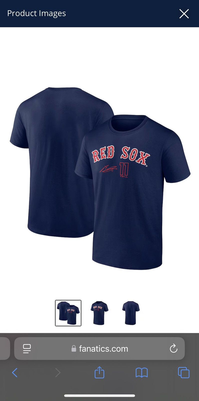 MLB Men's Fanatics Rafael Devers Navy Red Sox Number Shirt M Size US M / EU 48-50 / 2 - 4 Thumbnail