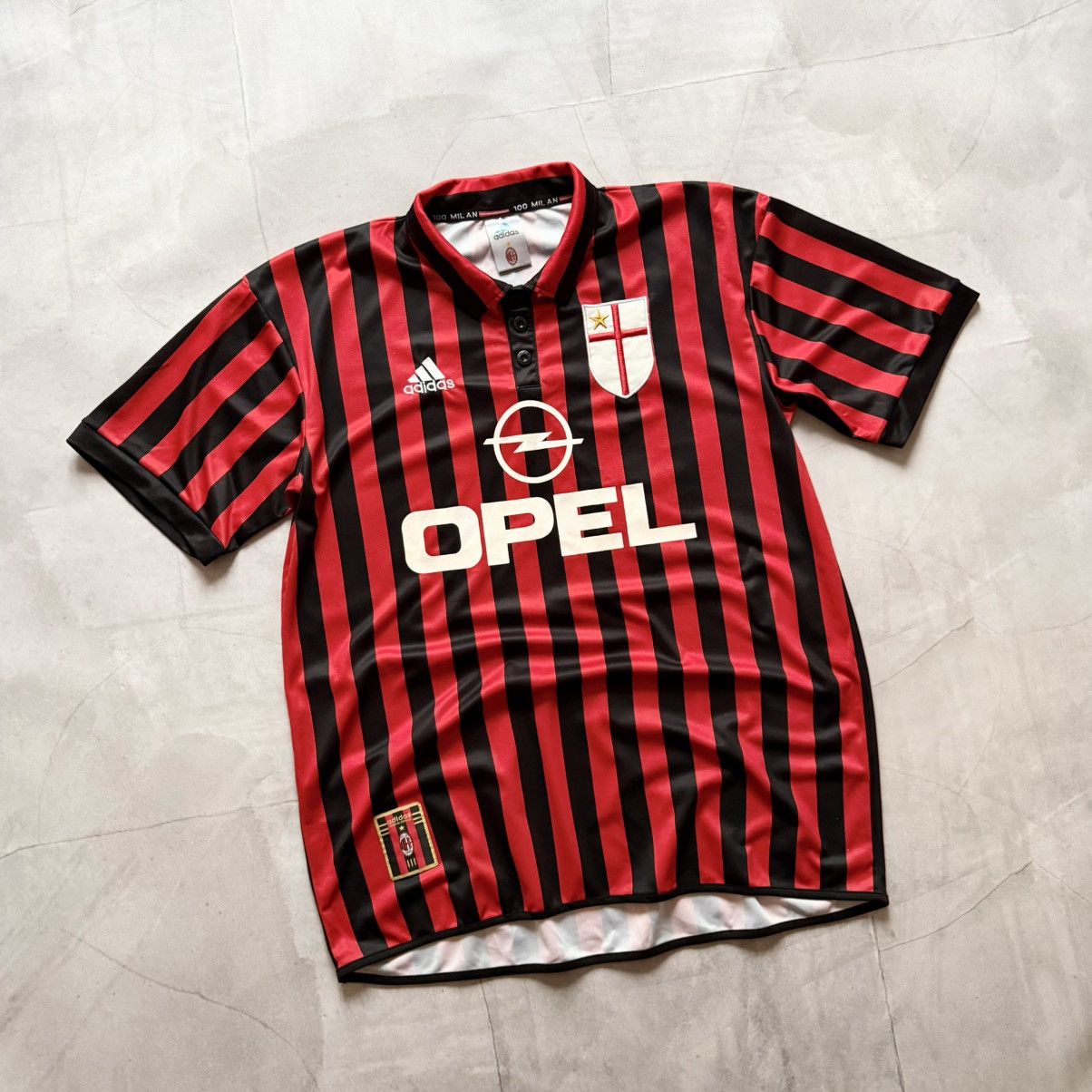 Retro Replica Adidas Milan 1999-00 Red Home Shirt Jersey Tee