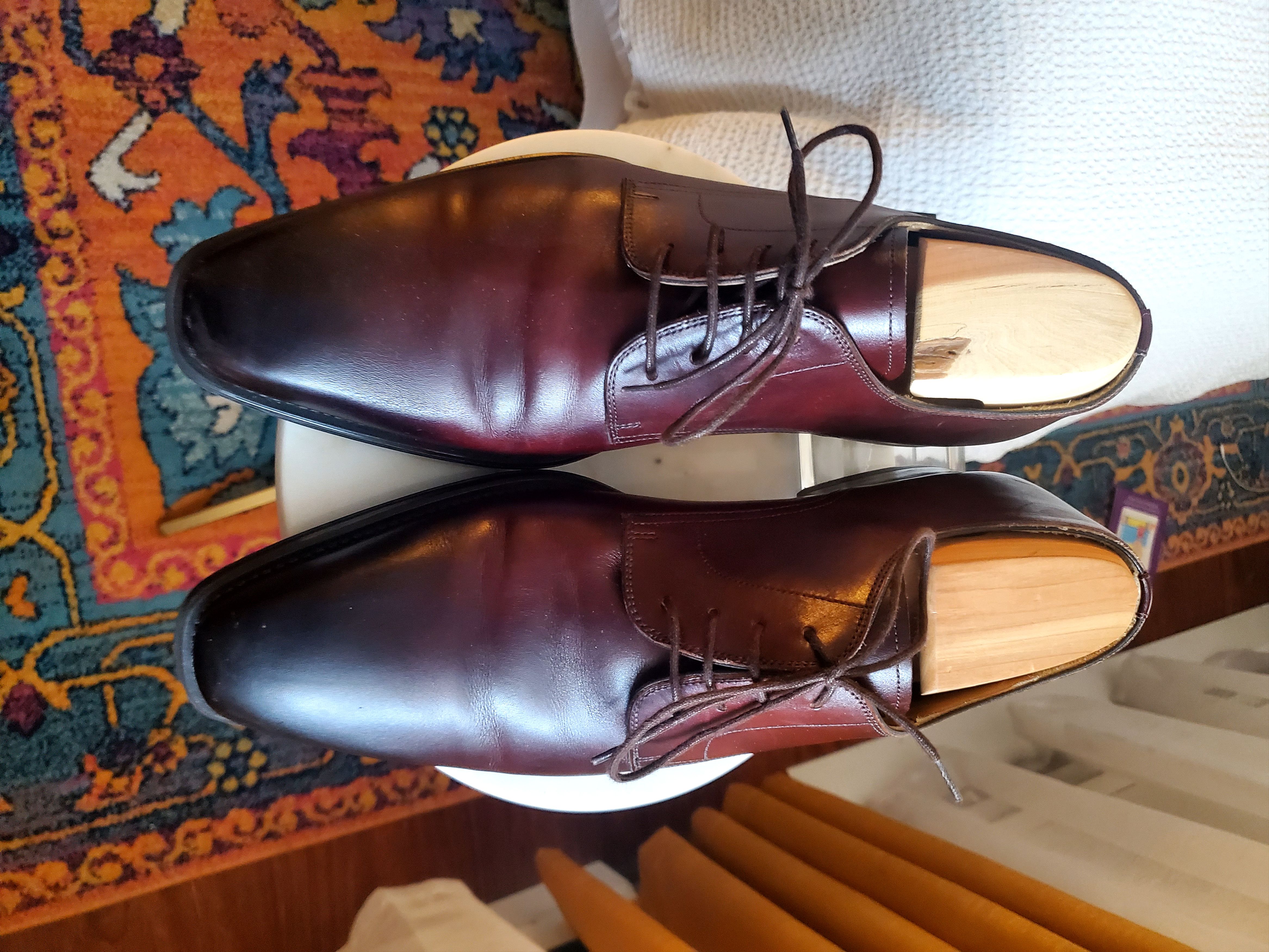 Magnanni Plain-toe burgundy Oxfords Size US 11 / EU 44 - 5 Thumbnail