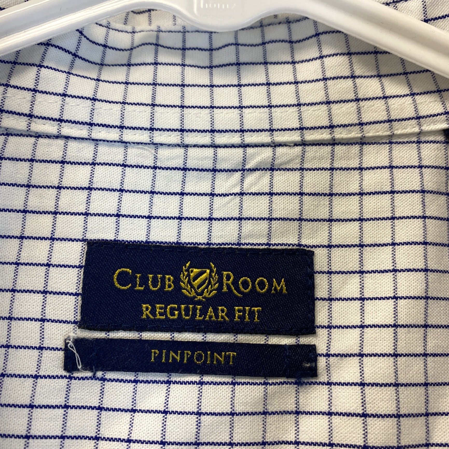 Club Room Club Room Mens Dress Shirt Button-Up White Blue Stripe Cotton 17.5 32/33 Regular Long Sleeve Multicolor Pattern Striped 72-24 Size 46R - 4 Thumbnail