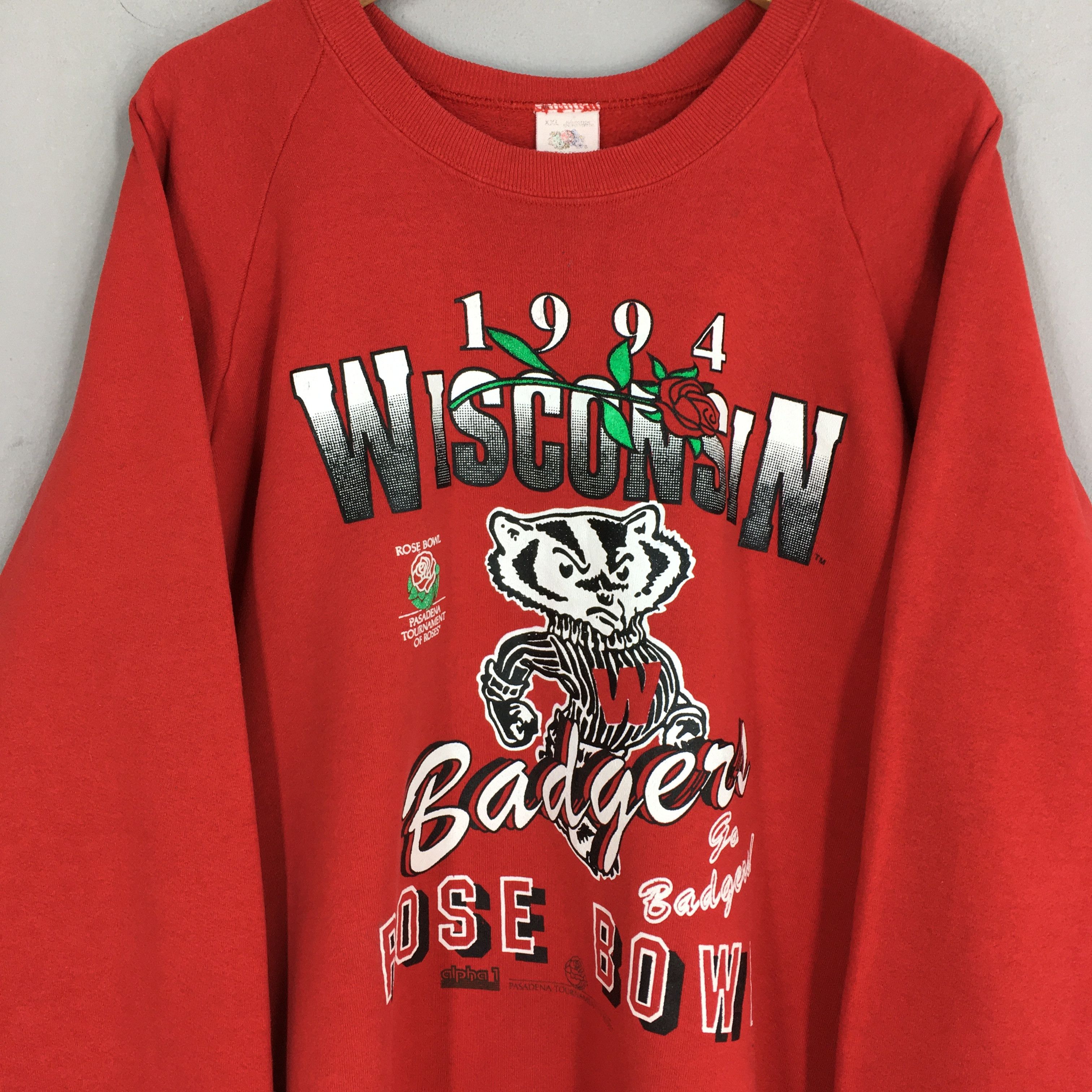 Fruit Of The Loom Vintage Wisconsin Badgers Ncaa Sweatshirt XXLarge Size US XXL / EU 58 / 5 - 2 Thumbnail