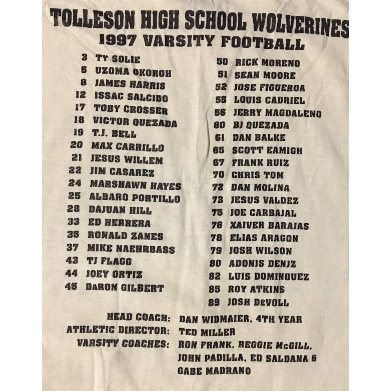 Fruit Of The Loom VINTAGE Tolleson High School Football State Playoffs Faded Distressed XL T-Shirt Men White 90s Grunge Shirt Size US XL / EU 56 / 4 - 4 Thumbnail