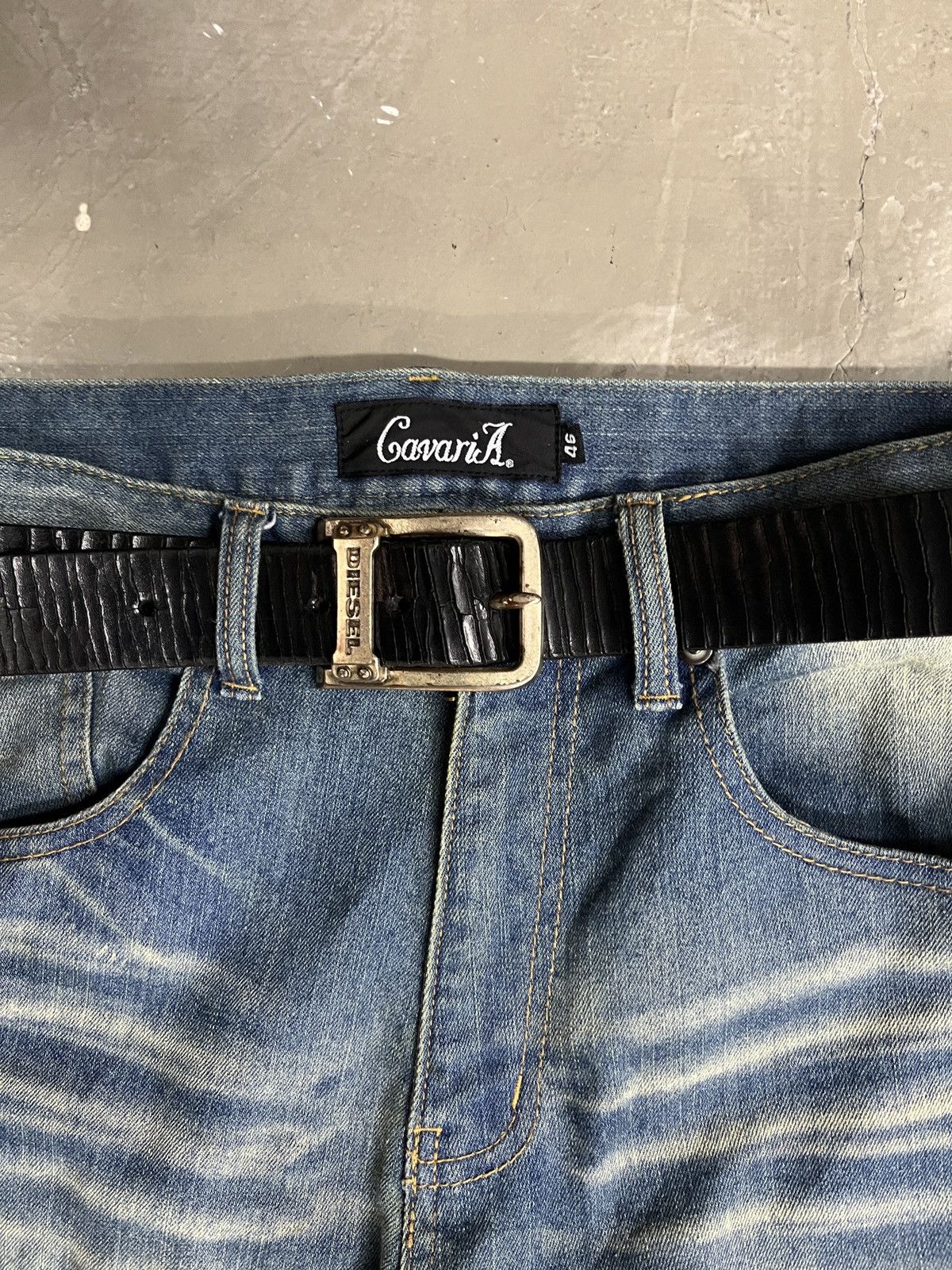 Diesel Vintage 2000's Diesel Textured Leather Punk Belt Size ONE SIZE - 7 Thumbnail