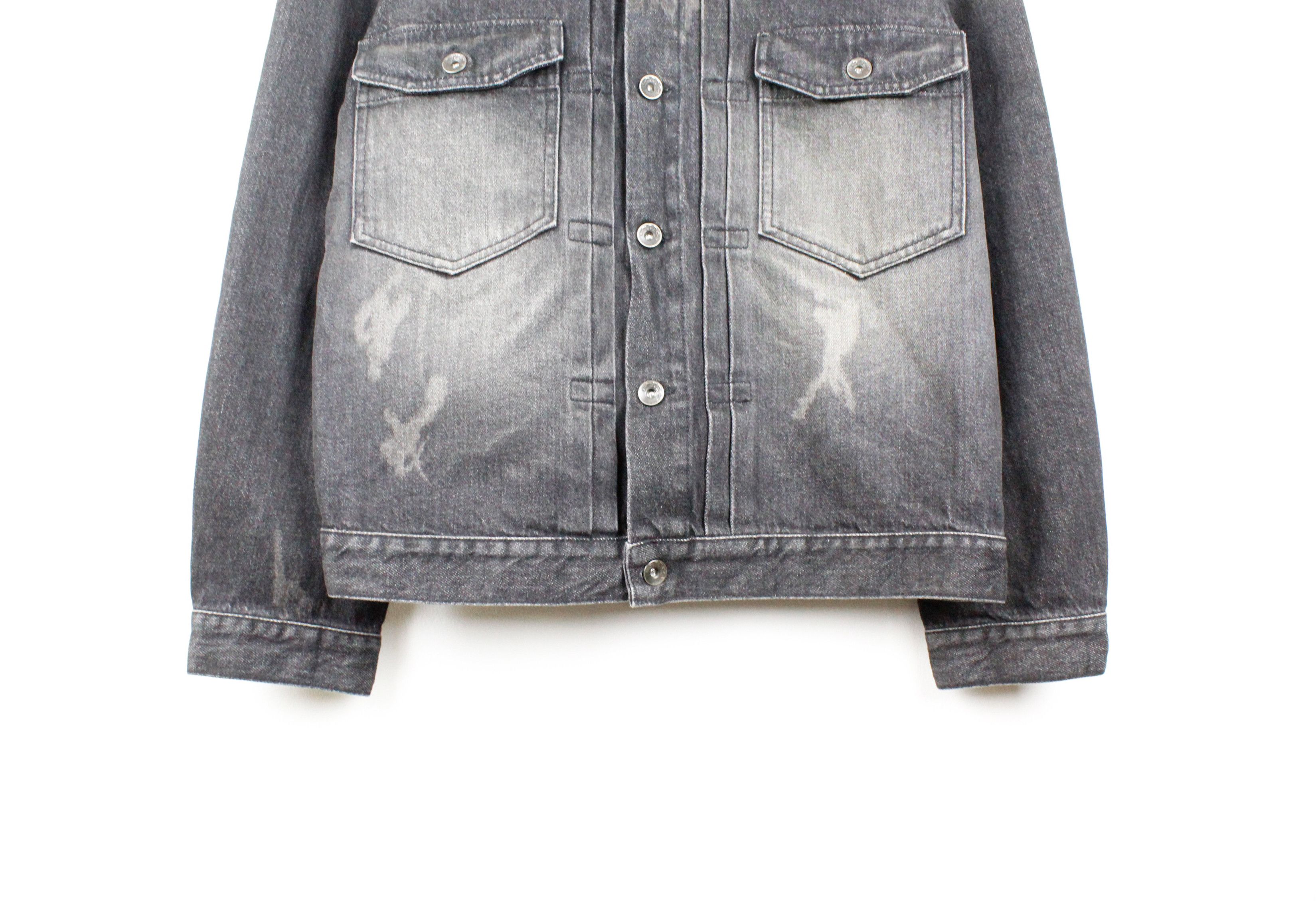 Prps PRPS Jeans Dark Driped Washed Black Chevelle Denim Jacket Size US M / EU 48-50 / 2 - 3 Thumbnail