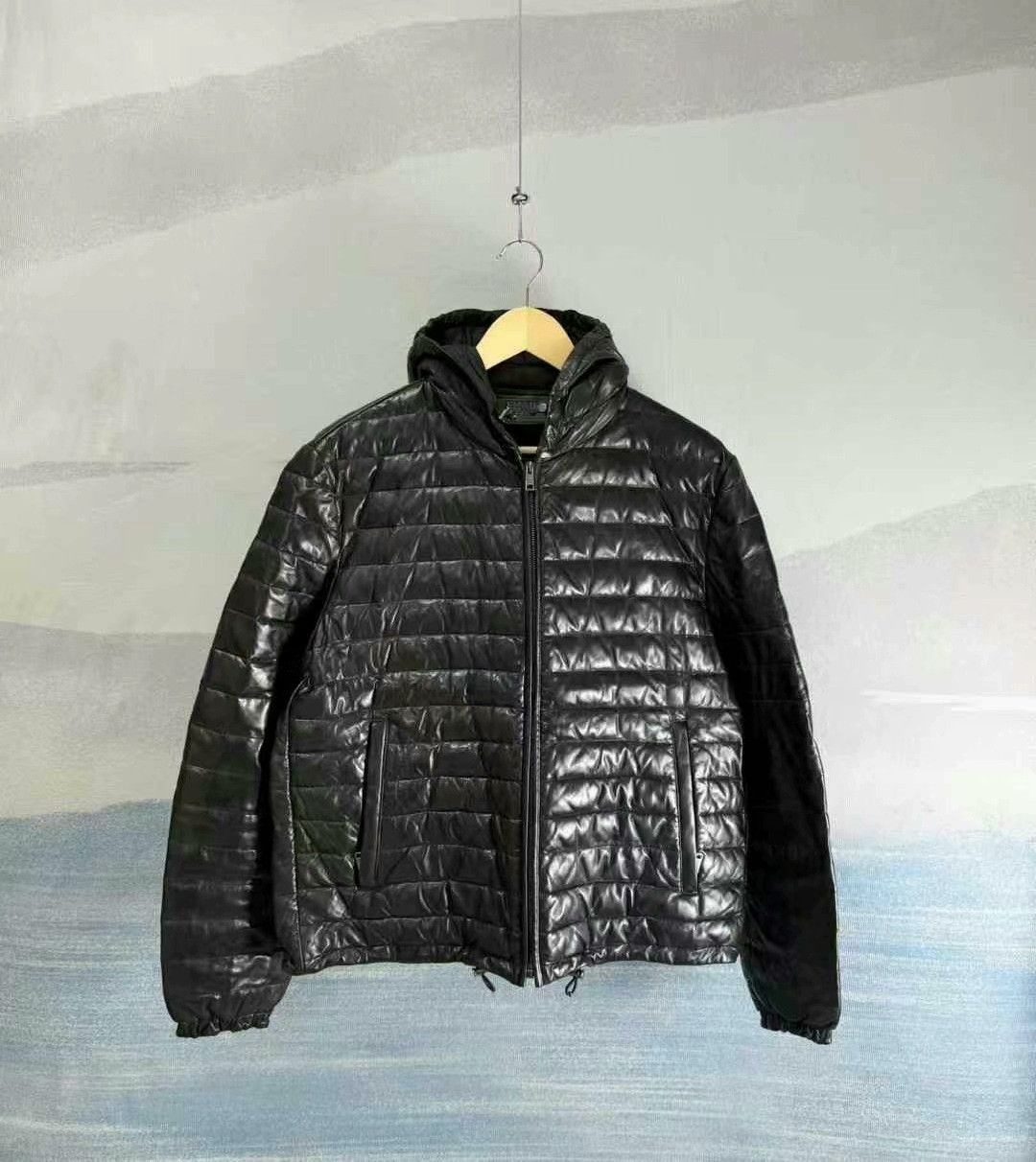 Prada prada black leather down zip jacket size 52 Size US L / EU 52-54 / 3 - 1 Thumbnail