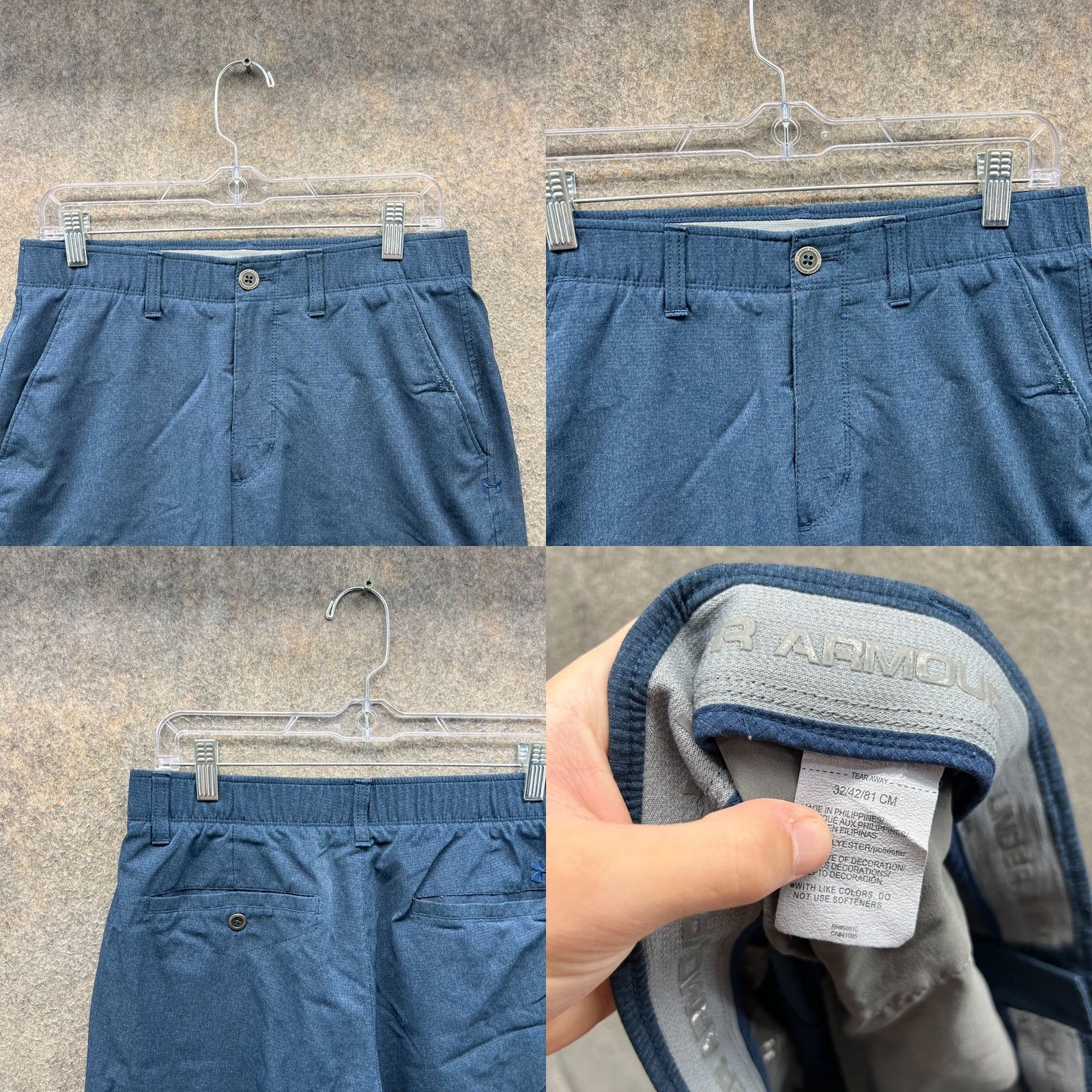 Under Armour Under Armour Shorts Mens 32 Blue Stretch Golf HeatGear UA Logo Lightweight Chino Casual Mens Size US 32 / EU 48 - 8 Thumbnail