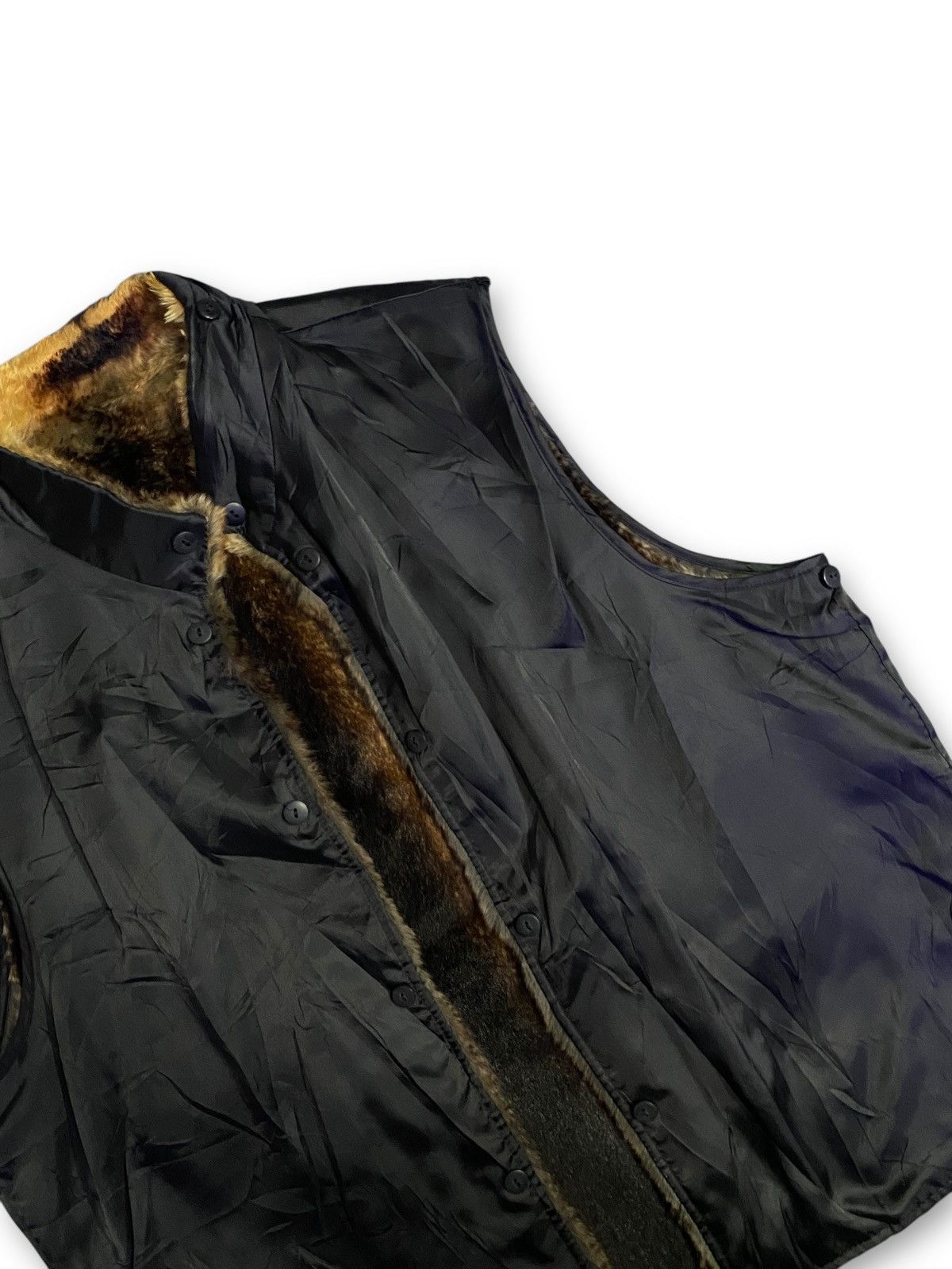 Japanese Brand Reversible Harris Tone Faux Fur Vest Vintage Y2K Luxury Size US L / EU 52-54 / 3 - 8 Thumbnail