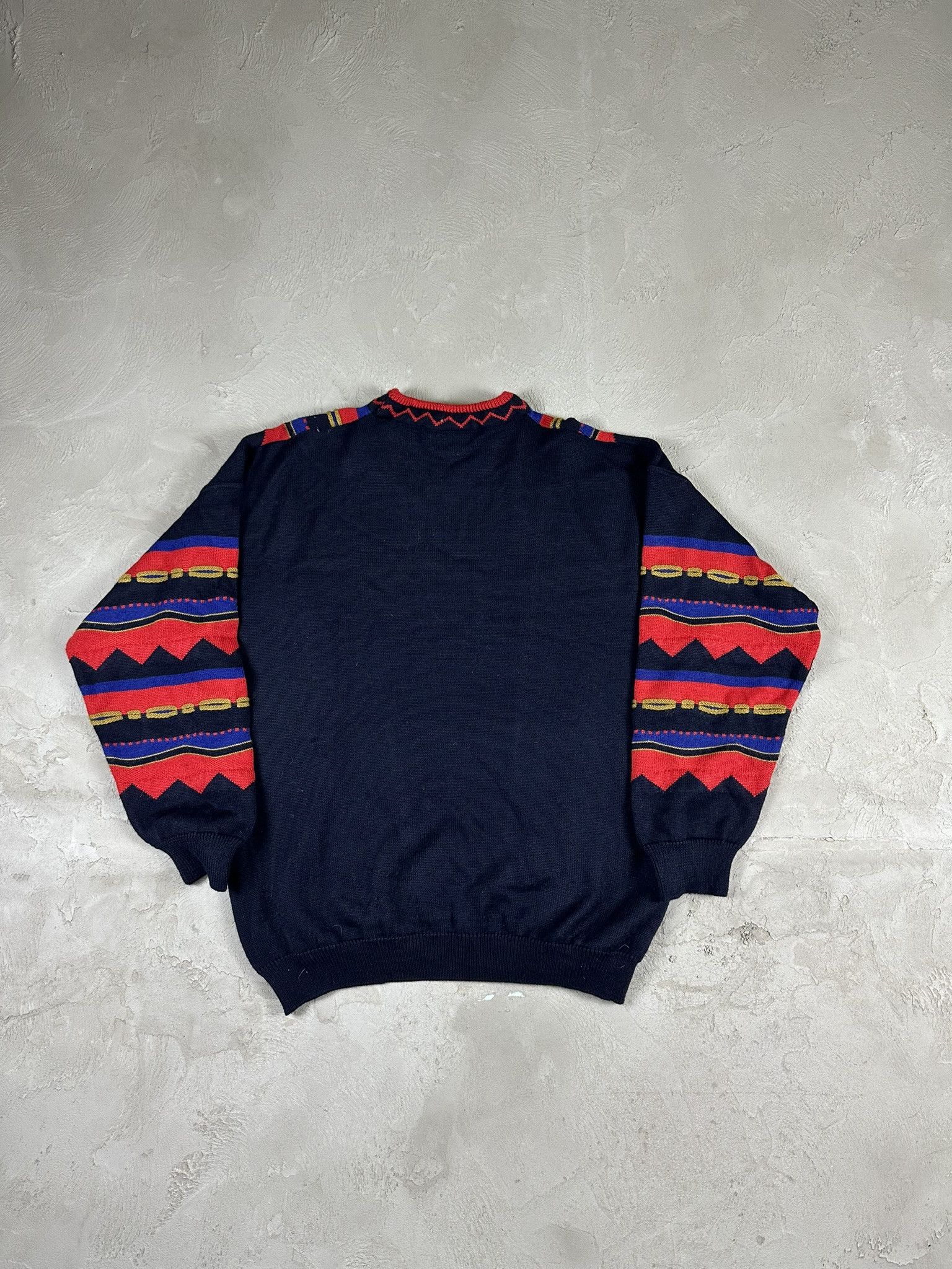 Vintage Vintage 3D Cable Wool Crazy Abstract Boxy Knit Sweater Size US L / EU 52-54 / 3 - 9 Thumbnail