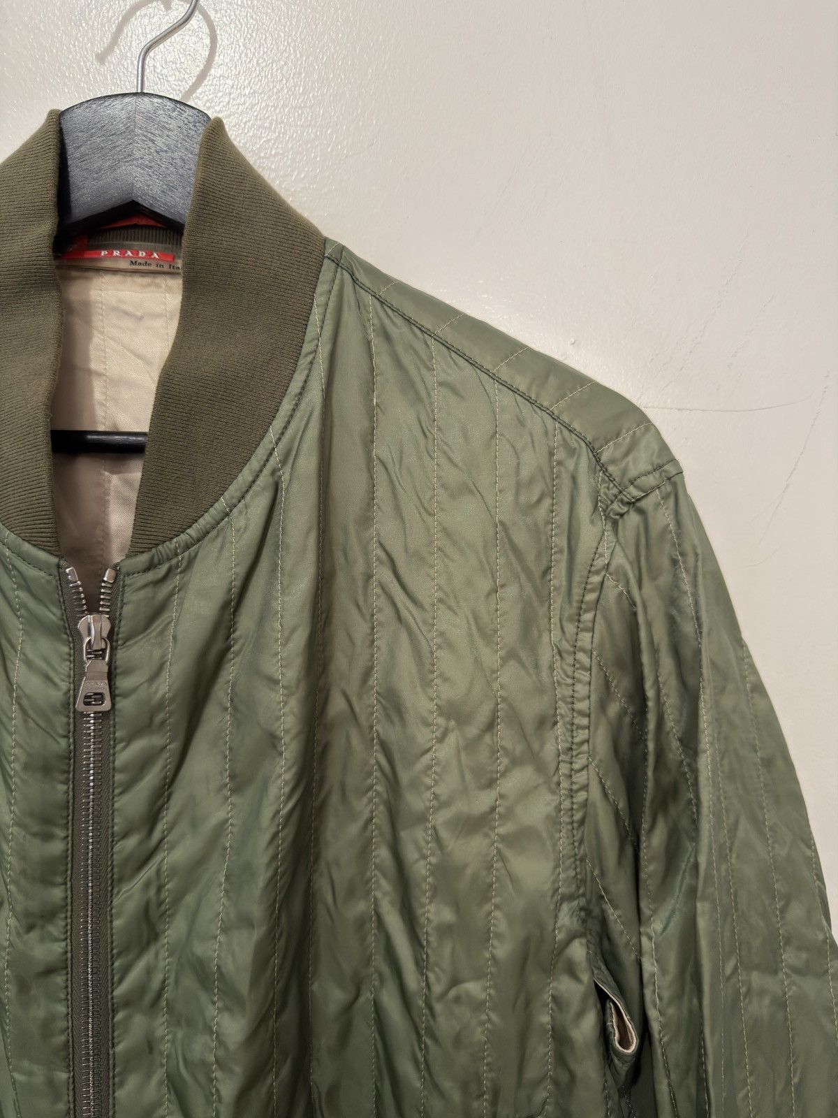Prada Olive Quilted Liner-Bomber Size US M / EU 48-50 / 2 - 2 Thumbnail