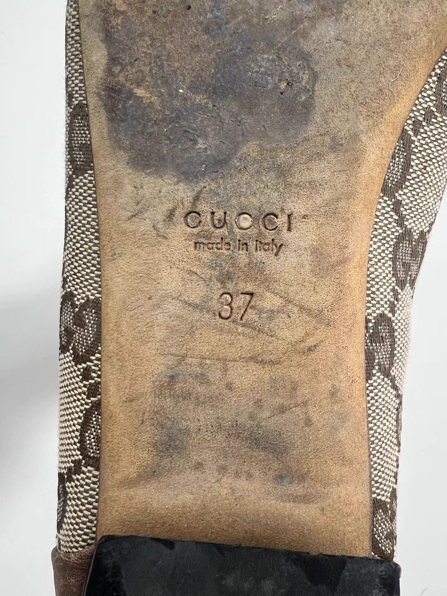 Gucci GUCCI Brown GG Monogram Horsebit Flats Size US 7 / IT 37 - 7 Thumbnail