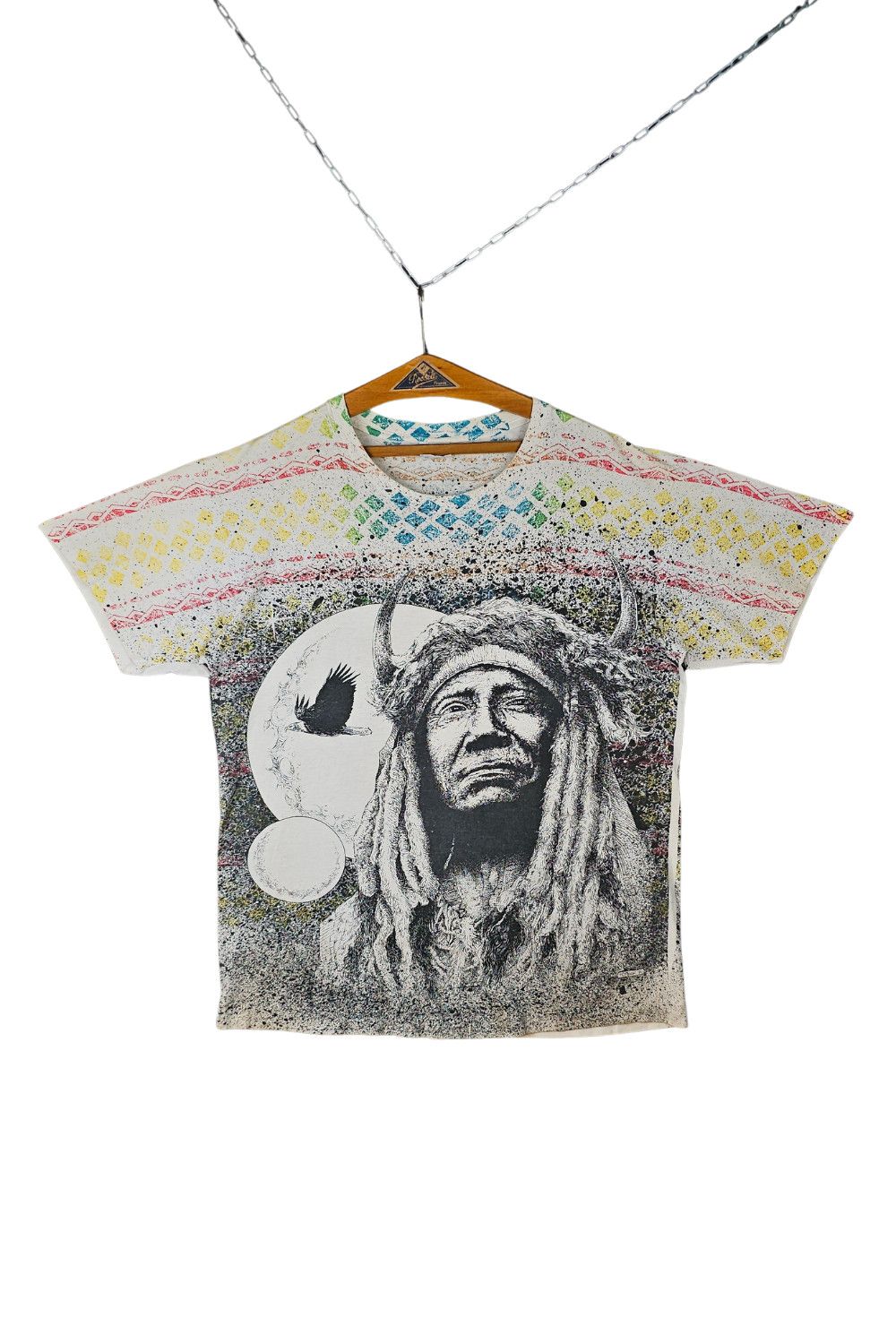 Tultex 1991 R. Peck All-Over Native Portrait Tee - Single Stitch Size US XL / EU 56 / 4 - 1 Thumbnail