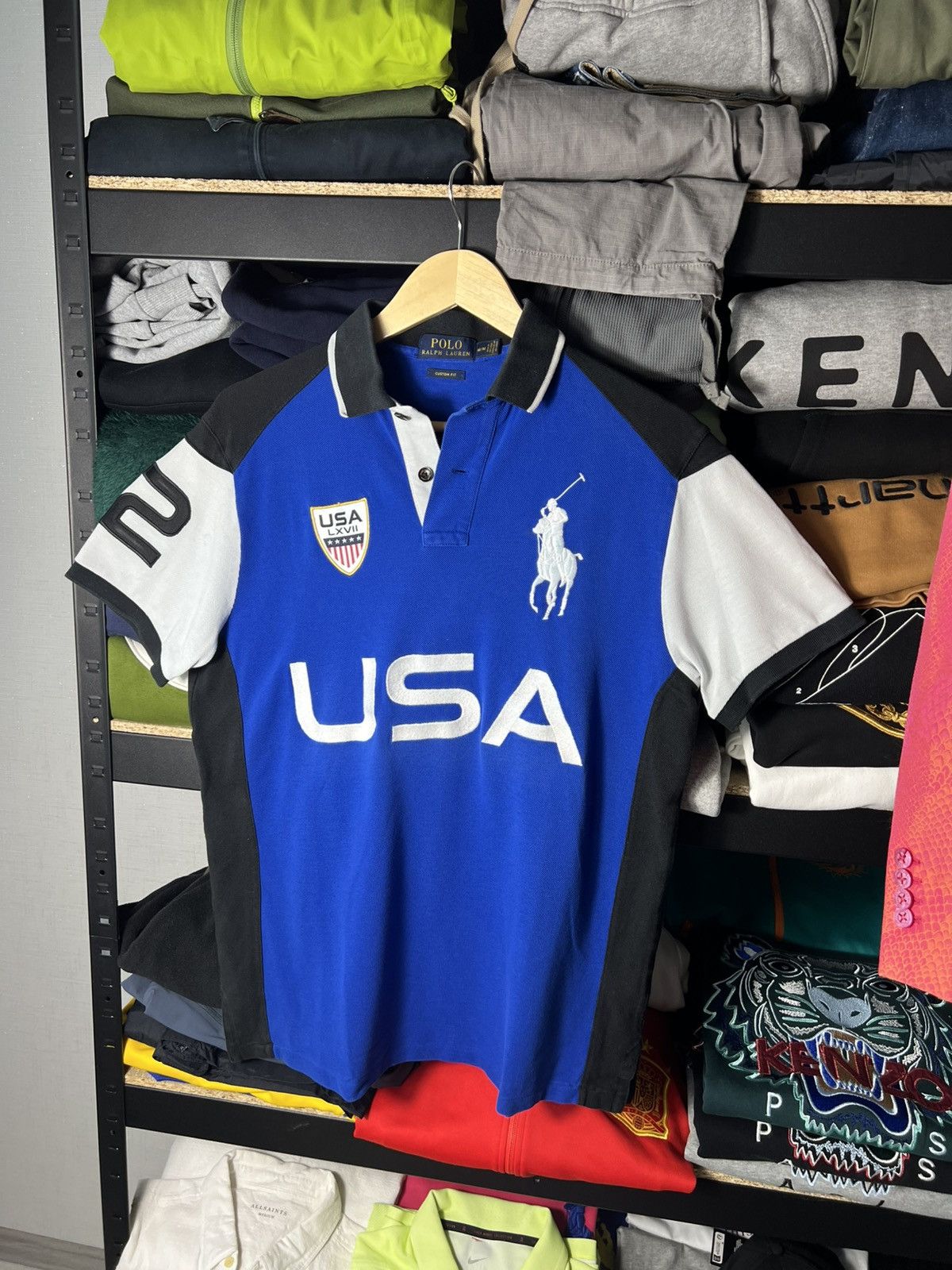 Polo Ralph Lauren Polo Ralph Lauren Blue White USA LXVII 2 Big Pony Polo Shirt Size US M / EU 48-50 / 2 - 1 Thumbnail