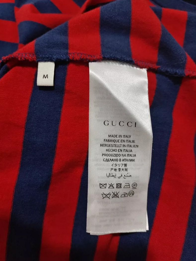Gucci Gucci Red and blue striped men's round-neck short-sleeved Size US M / EU 48-50 / 2 - 4 Thumbnail