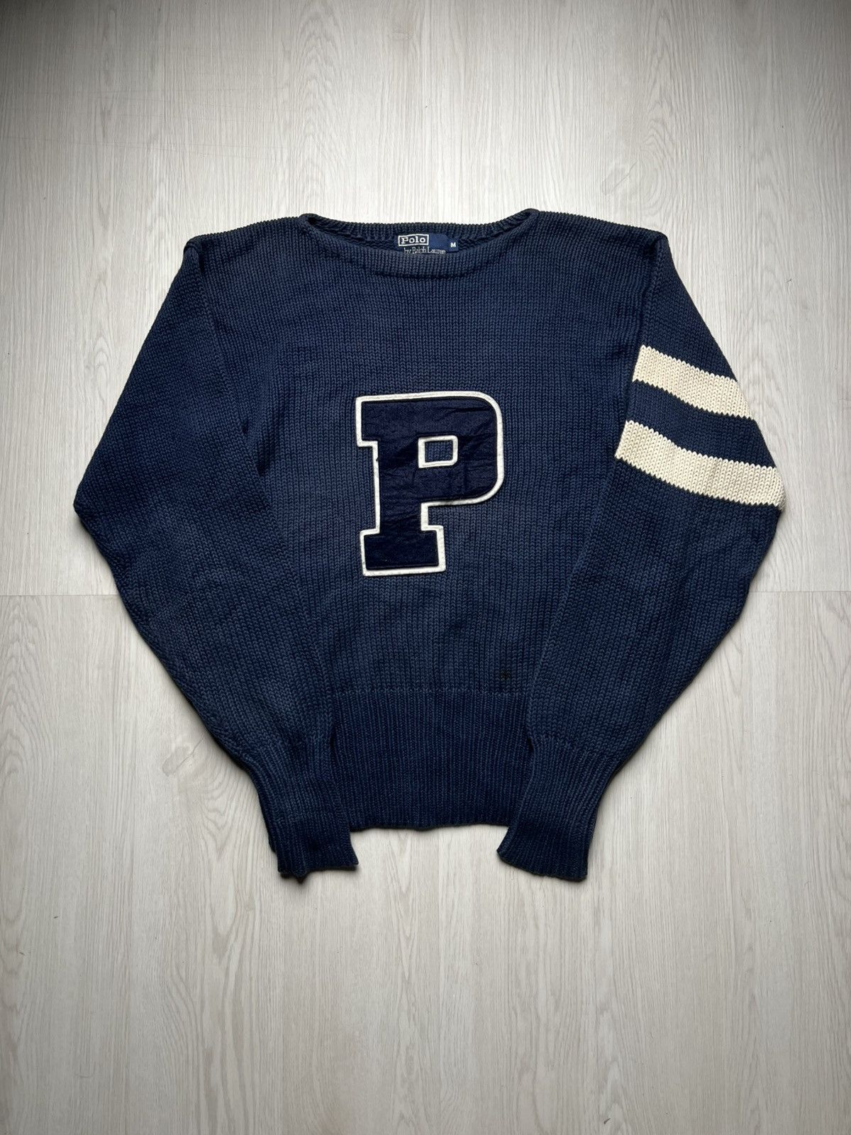 Polo Ralph Lauren Polo Ralph Lauren “P” Letterman Knit Sweater Size US M / EU 48-50 / 2 - 2 Thumbnail