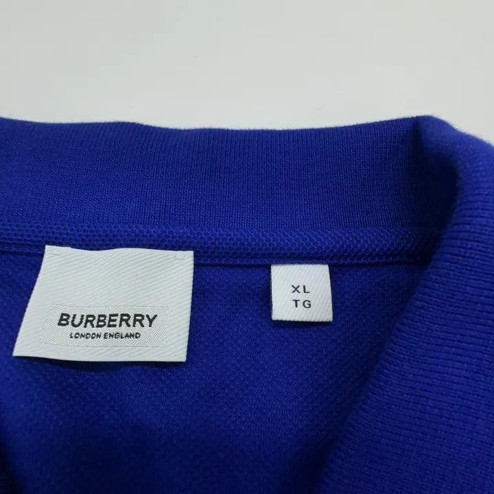Burberry Burberry Burberry Men's Blue Cotton Short Sleeve Polo-2507 Size US XL / EU 56 / 4 - 3 Thumbnail