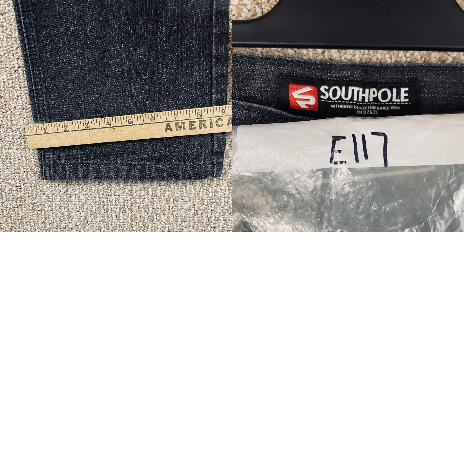 Southpole VINTAGE Southpole Jeans 36x30 Black Denim Grunge 5-Pocket Relaxed Wide-Leg Mens Jeans Size US 36 / EU 52 - 9 Thumbnail