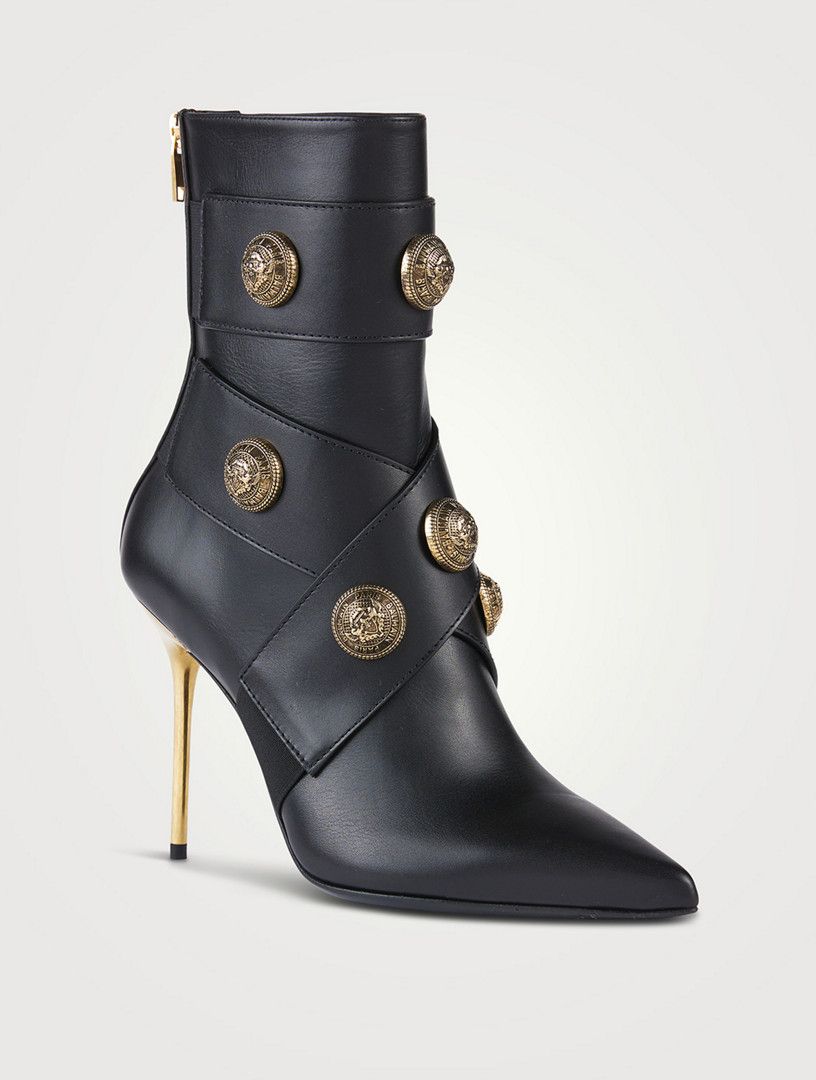 Balmain o1s1wg110925 Leather Alma Boots in Black Size US 8 / IT 38 - 2 Thumbnail
