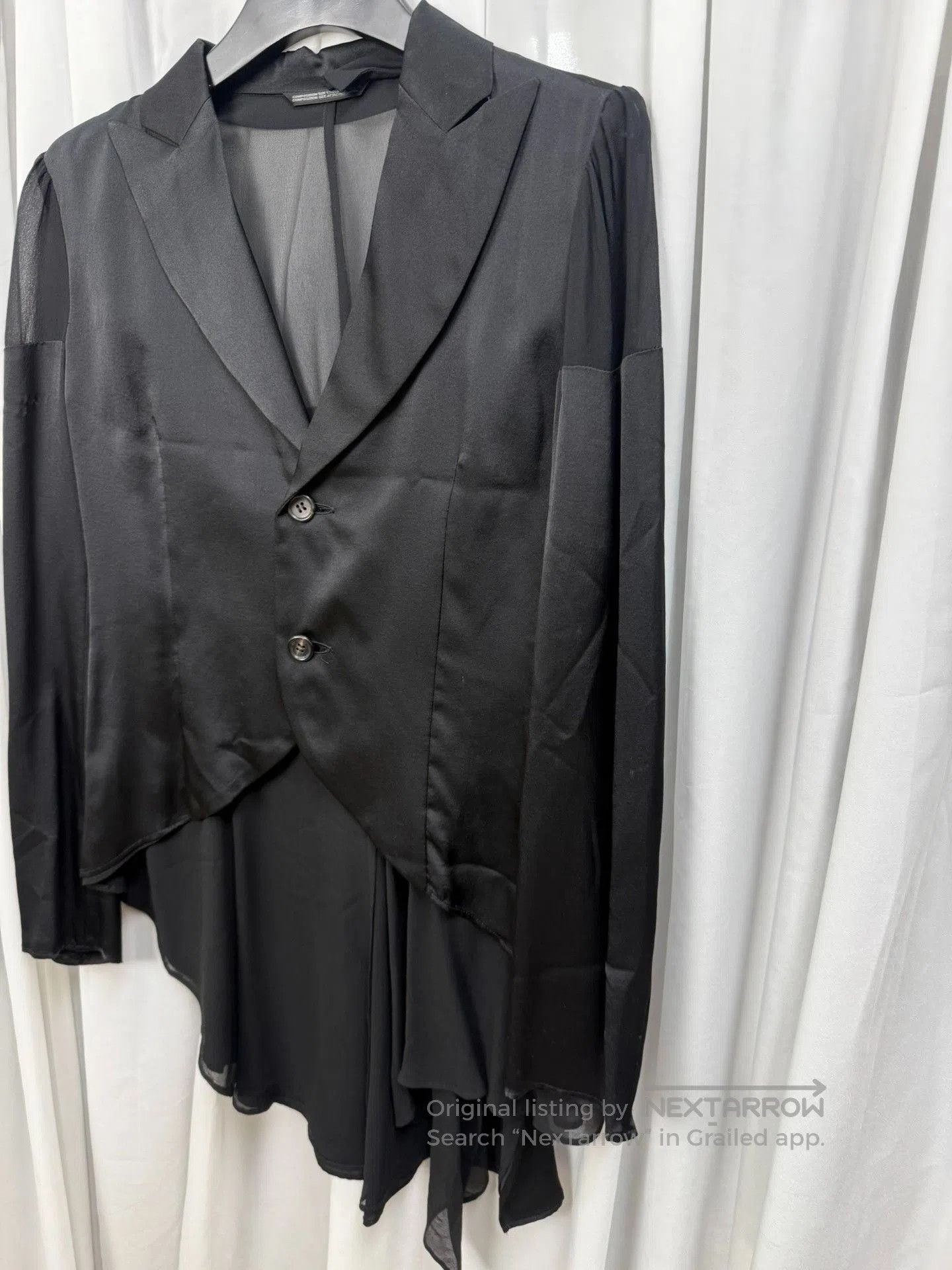 Yohji Yamamoto Yohji Yamamoto Noir Silk Tulle Blazer. Size US L / EU 52-54 / 3 - 2 Thumbnail